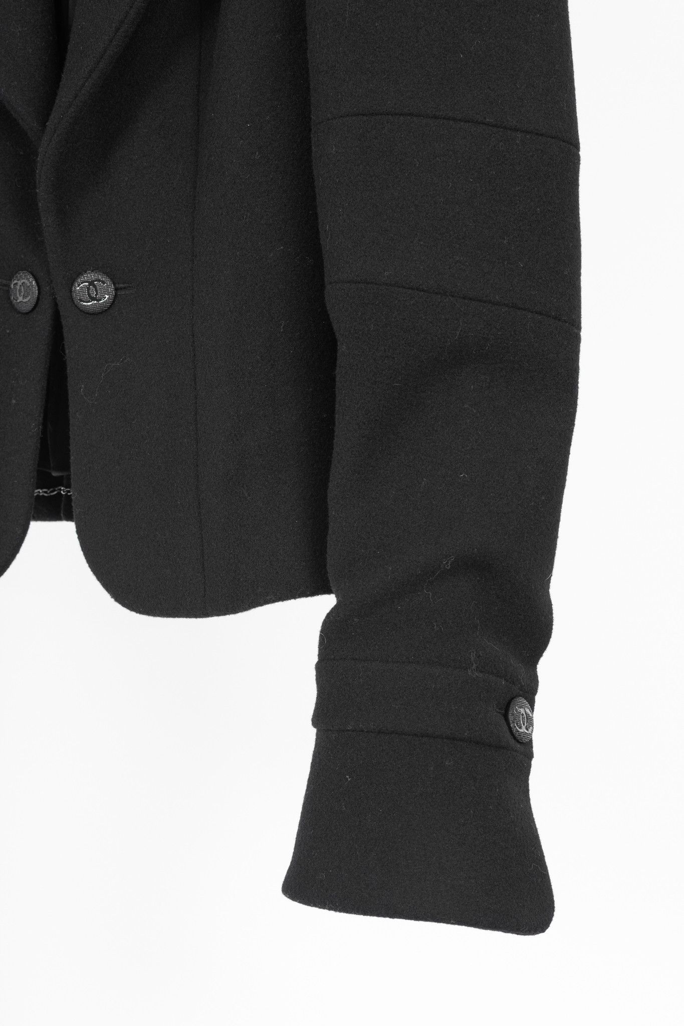 Chanel Chanel Black Wool-Blend Panelled Buttoned-Chain Blazer Size XS / US 0-2 / IT 36-38 - 6 Thumbnail