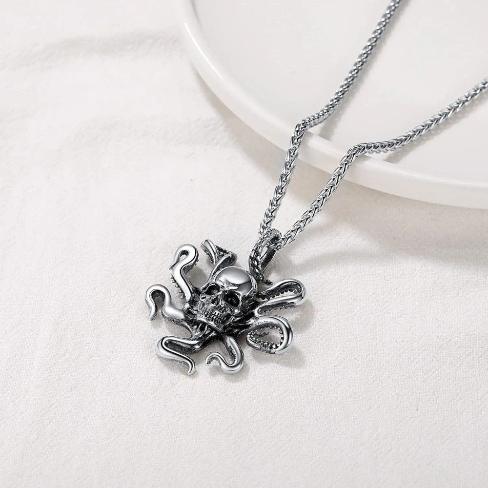 Jewelry Octopus Skeleton Skull Necklace Size ONE SIZE - 2 Thumbnail