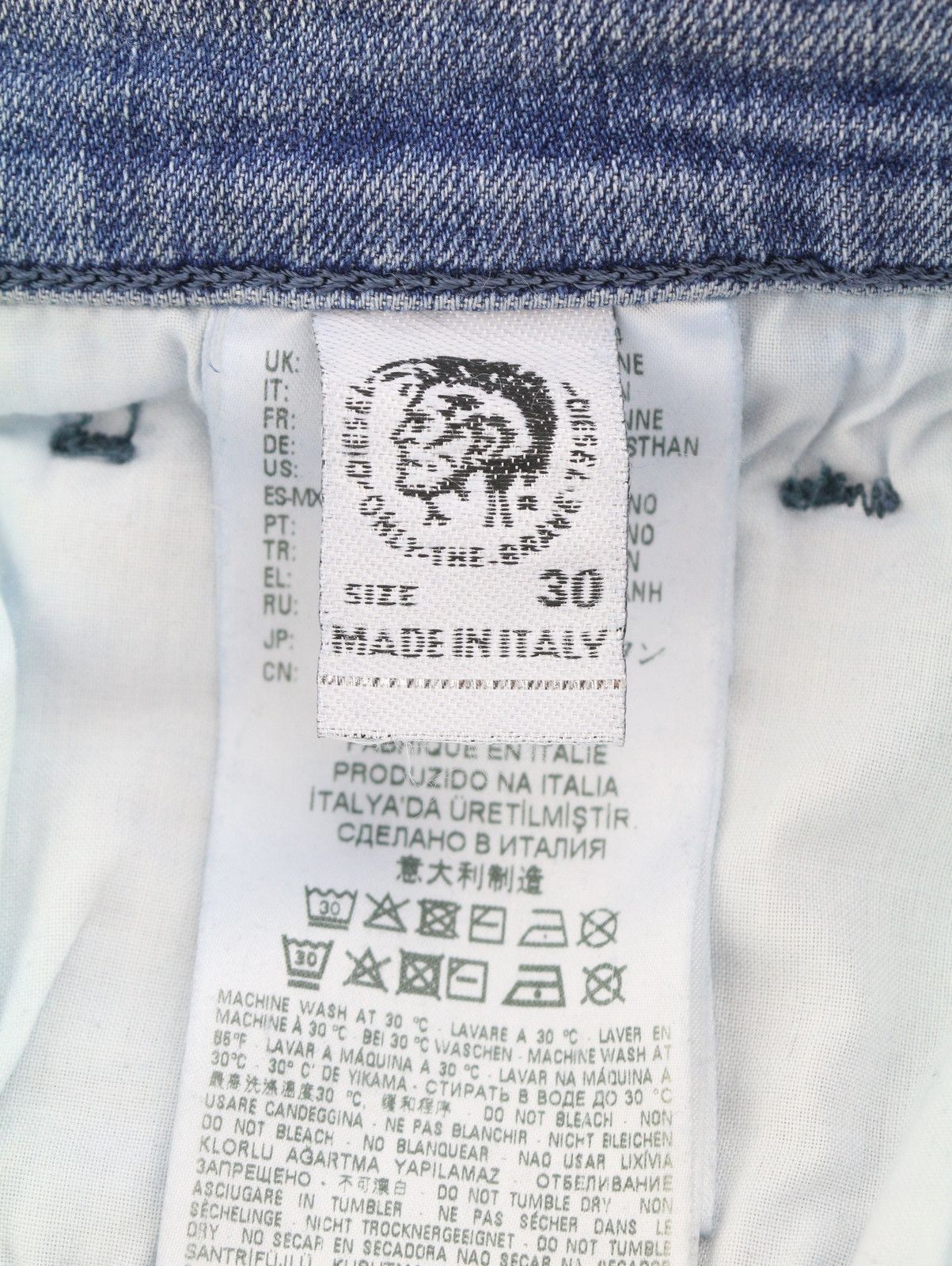 Diesel D-VIDER 084AQ W30/L32 Blue Distress Drop Crotch Jeans 89130 Size US 30 / EU 46 - 7 Thumbnail