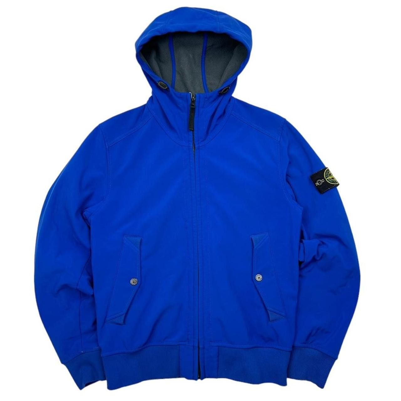 Blue stone island soft shell fashion jacket