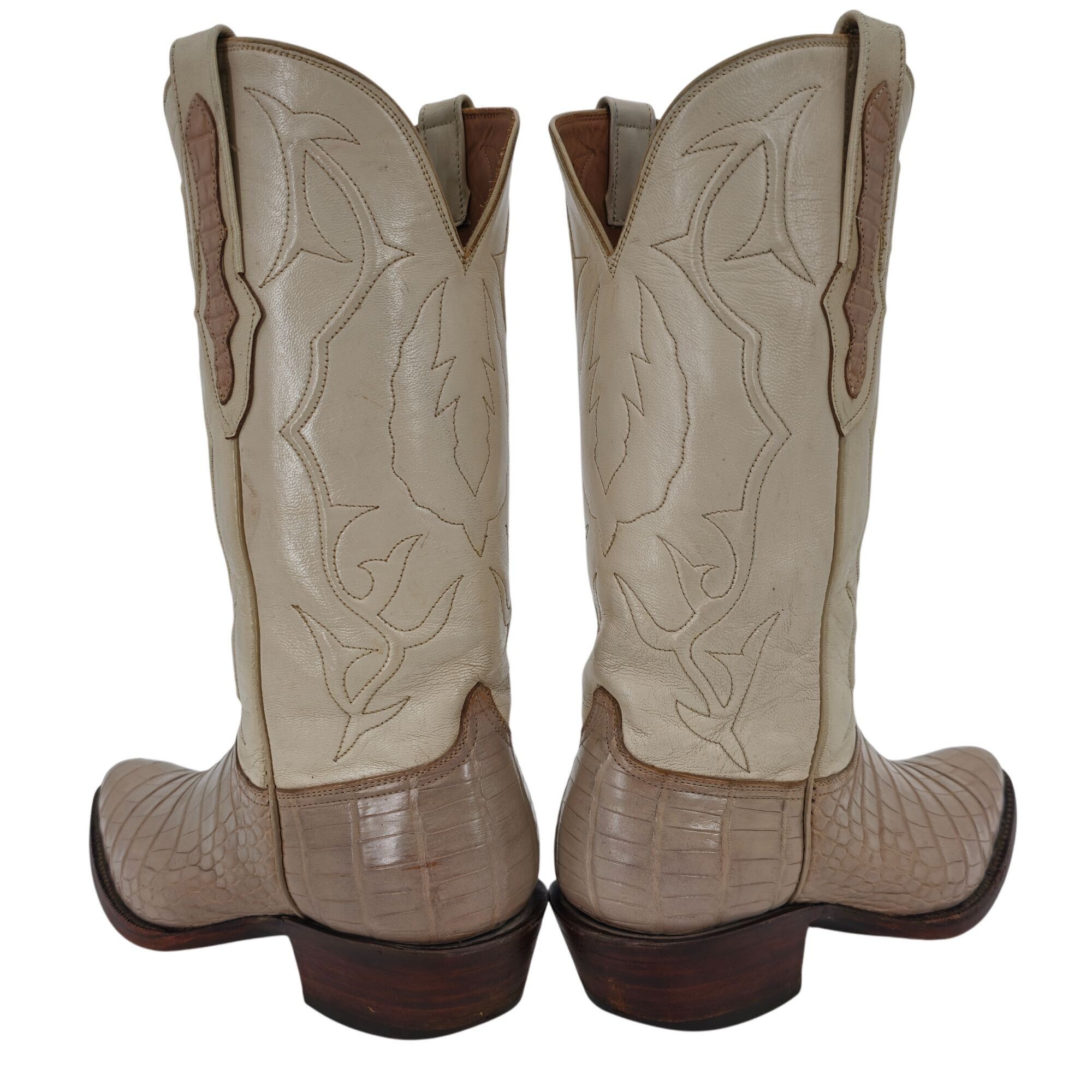 Blackjack Black Jack Exotic Alligator Men 7EE Beige Cream Cowboy Boots Size US 7 / EU 40 - 3 Thumbnail