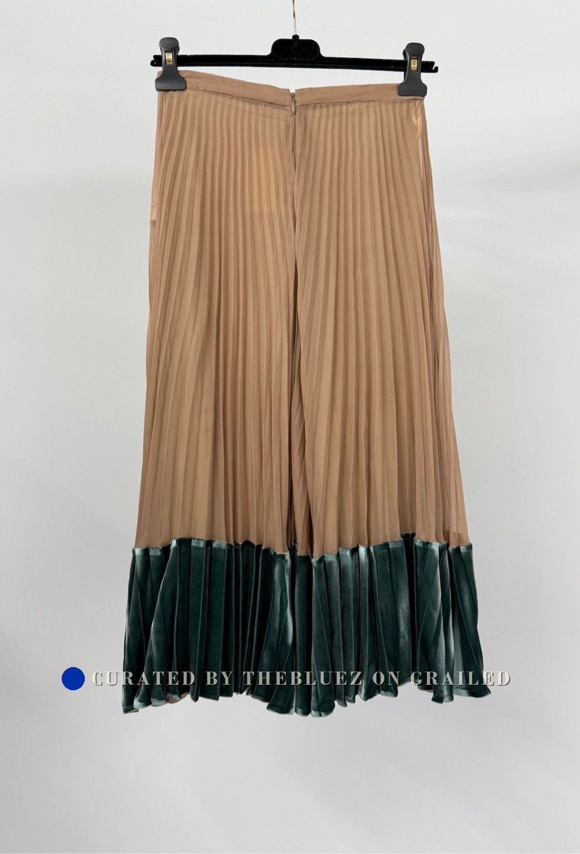 Valentino Valentino Silk Panel Midi Pleated Skirt Size 38" / US 16 / IT 52 - 2 Thumbnail