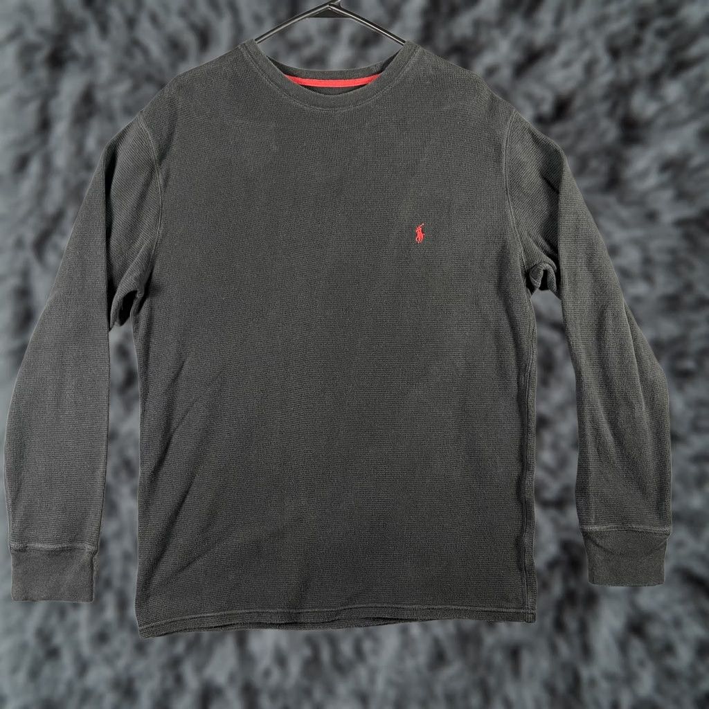 Polo Ralph Lauren Polo Ralph Lauren Sweater Mens Large Gray Waffle-Knit Pullover Crew Neck Long Sleeve Cotton Size US L / EU 52-54 / 3 - 1 Thumbnail