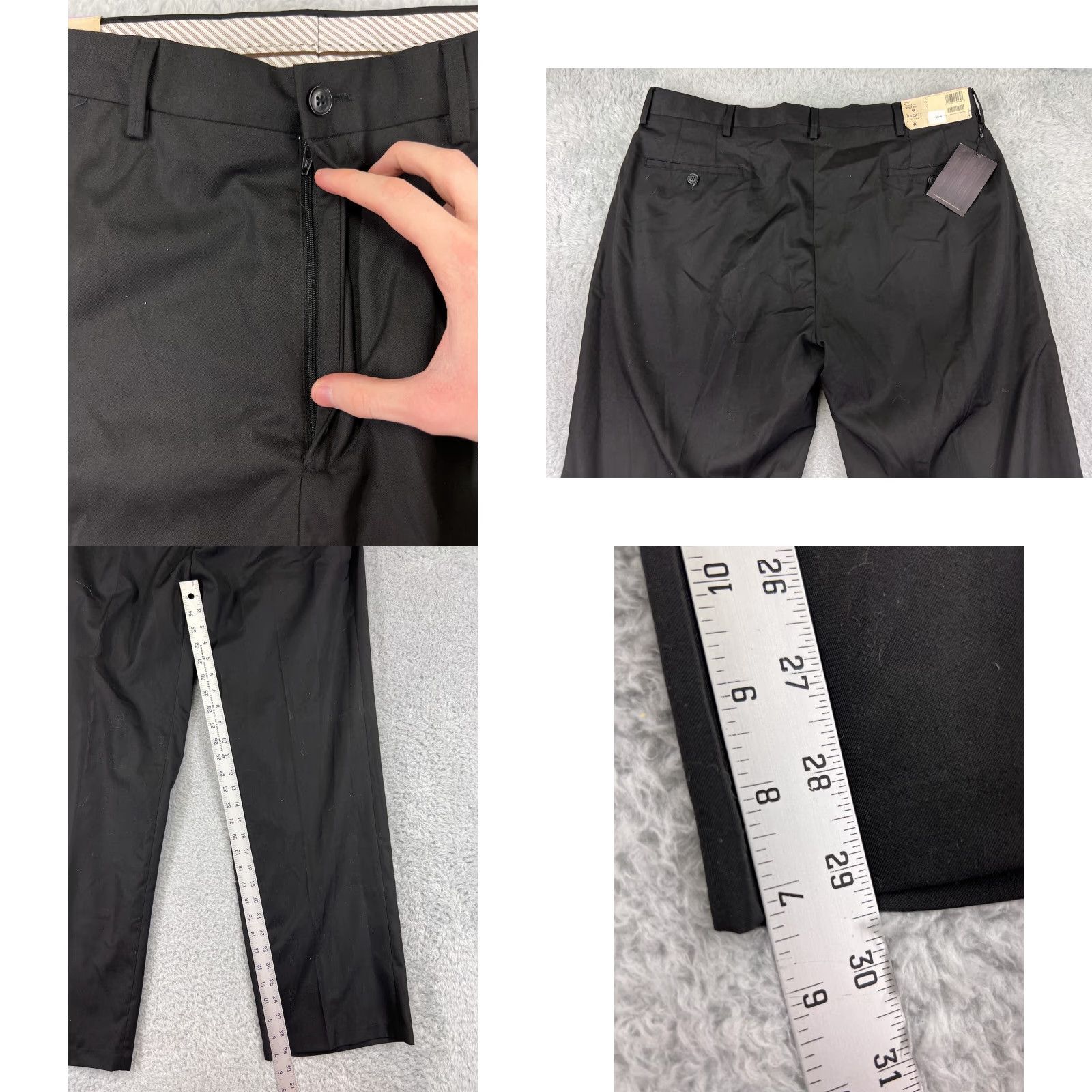 Haggar Haggar Mens Dress Pants Black 38 Flat Front Polyester Blend Zip Fly Straight Fit Comfort Pockets Belt Loops Dress Pants Men Black 38 Size US 38 / EU 54 - 8 Thumbnail