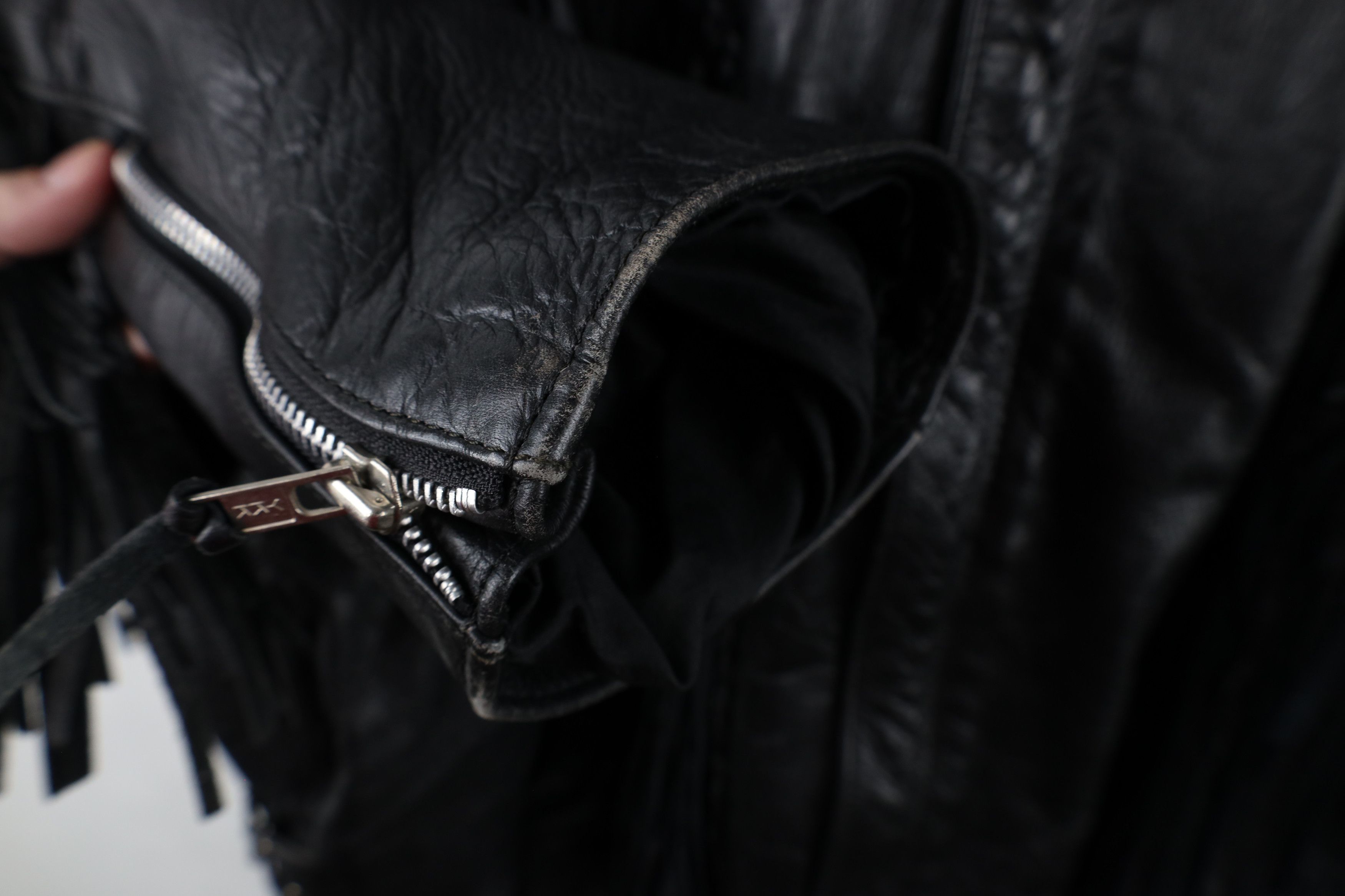 Vintage Vintage 90s Streetwear Leather Fringed Motorcycle Jacket Size US XXL / EU 58 / 5 - 8 Thumbnail