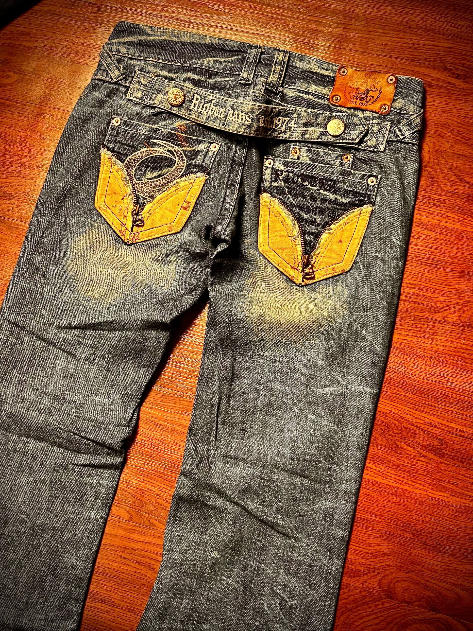 If Six Was Nine Vintage Riobera Jeans Red Peppers Style Denim Pants Size 30" / US 8 / IT 44 - 2 Thumbnail