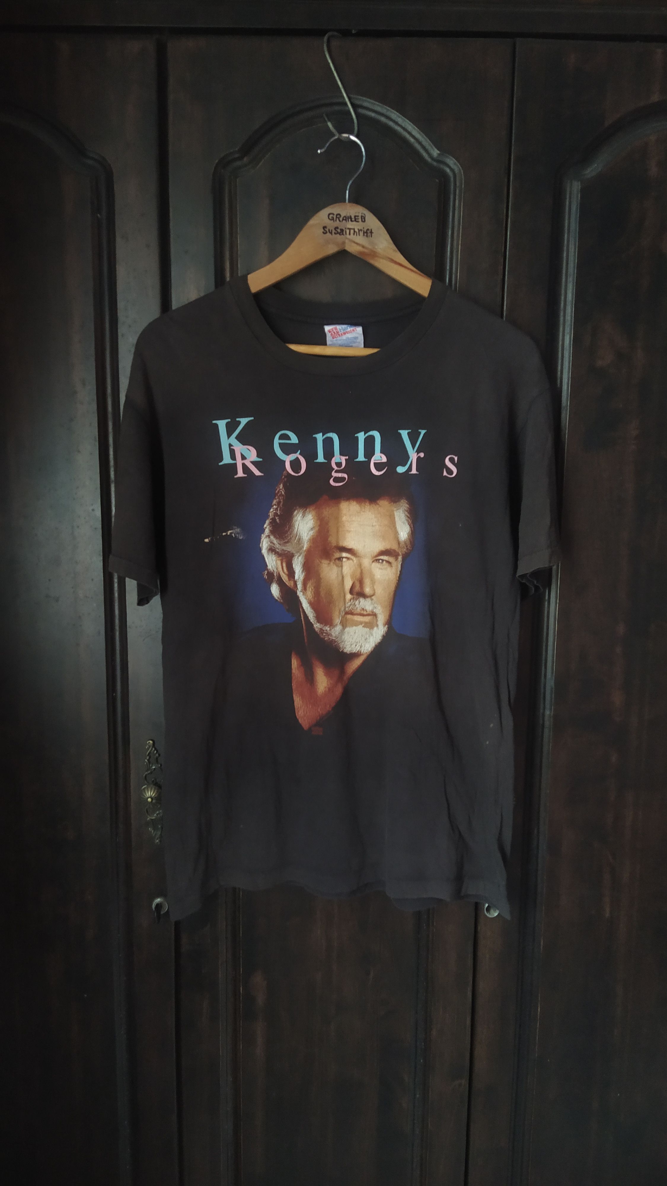 Vintage Hanes 90's tag Kenny Rogers Vintage Tshirt Size US L / EU 52-54 / 3 - 1 Thumbnail
