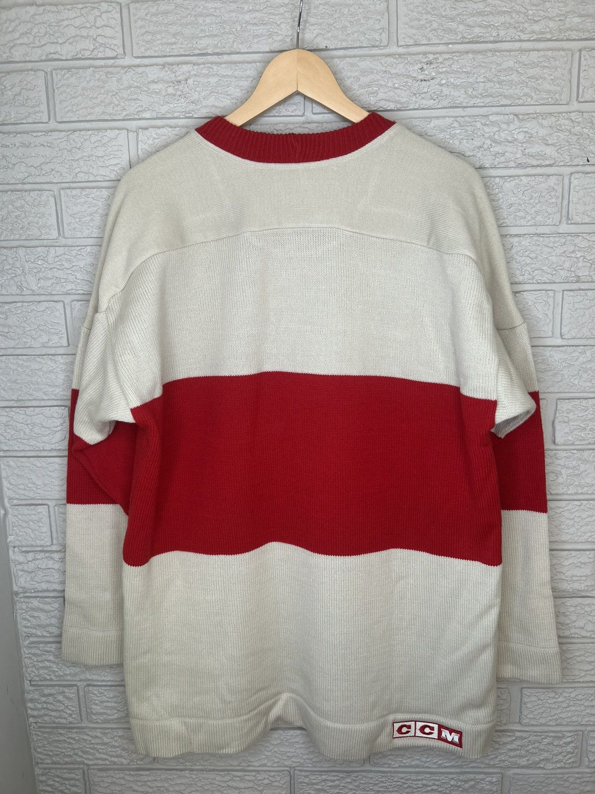 Ccm Vintage CCM Detroit Red Wings Heritage Knit Jersey Size US XL / EU 56 / 4 - 6 Thumbnail
