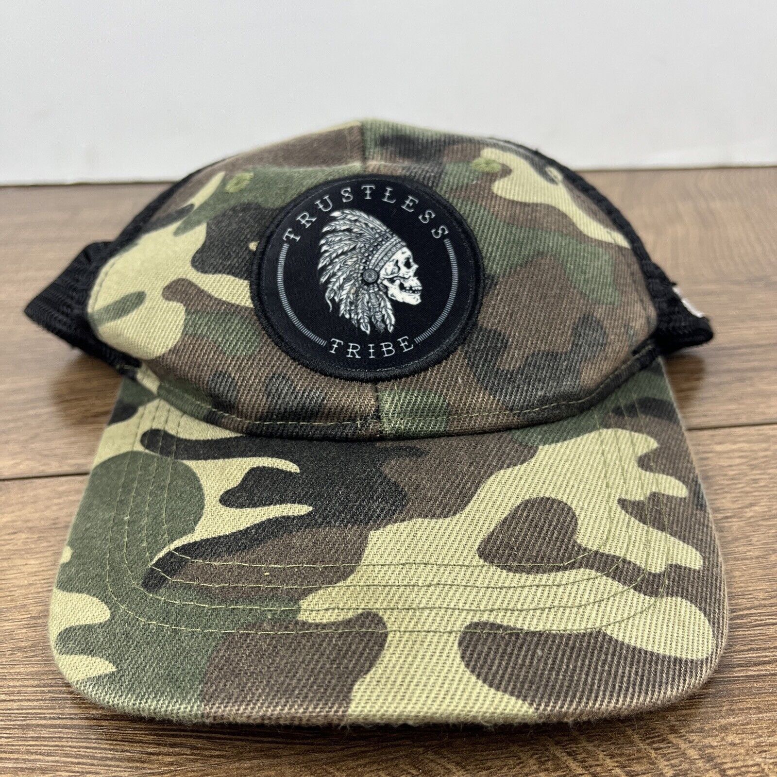 Other Trustless Tribe Hat Green Camo Hat Adjustable Adult Size Hat Size ONE SIZE - 3 Thumbnail