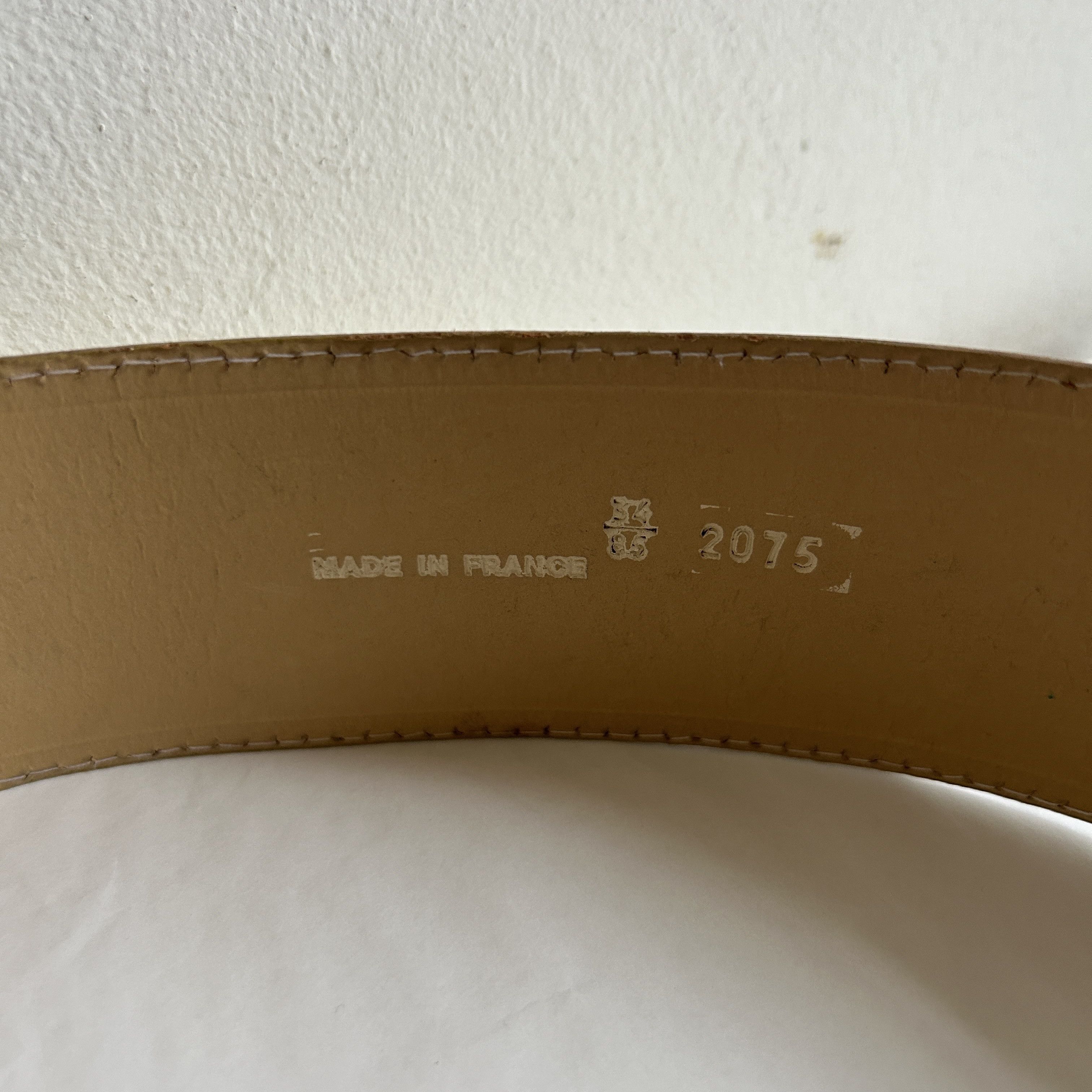 Vintage Vintage Gold Space Age low waist leather wide belt Size ONE SIZE - 13 Thumbnail