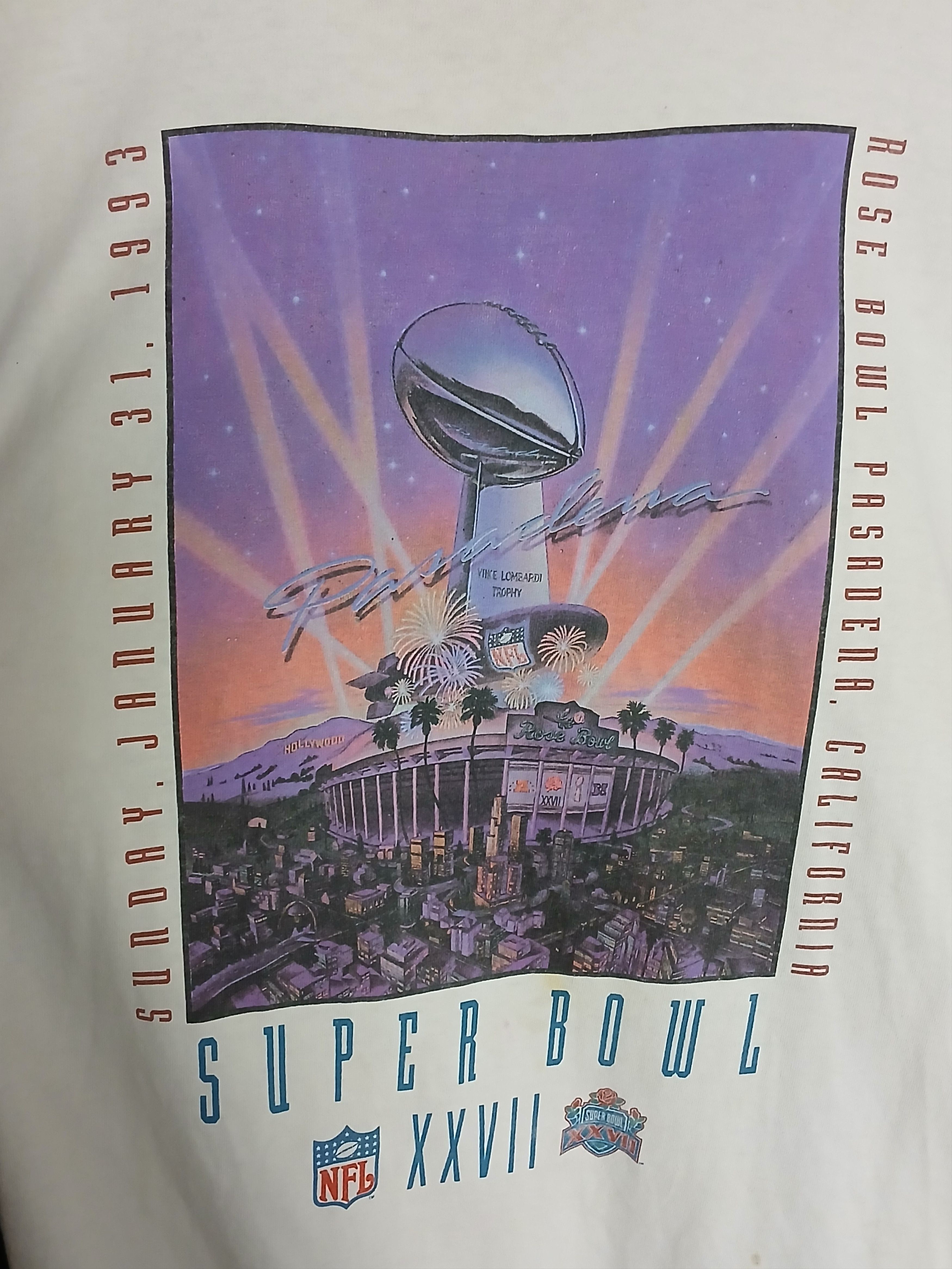 NFL × Starter × Vintage Vintage 1993 NFL Super Bowl XXVII T-Shirt Size US XL / EU 56 / 4 - 3 Thumbnail