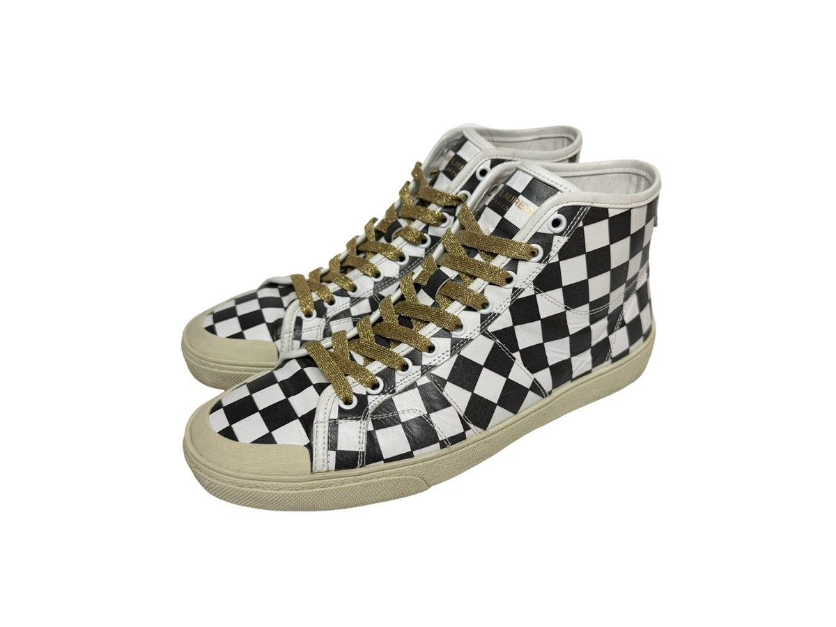 Saint Laurent Paris Saint Laurent Pairs Checkered SL/45 M High-Top Sneaker Size US 8.5 / EU 41-42 - 1 Thumbnail