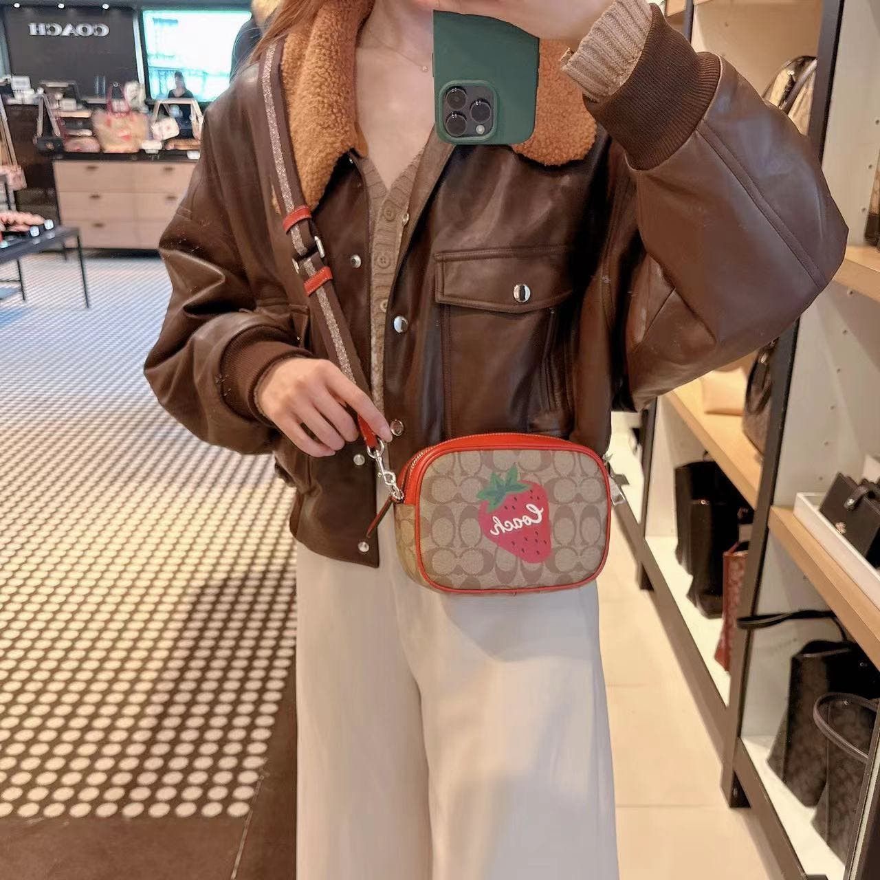 image of Coach Ch351 Mini Jamie Camera Bag In Signature Canvas With, Women's