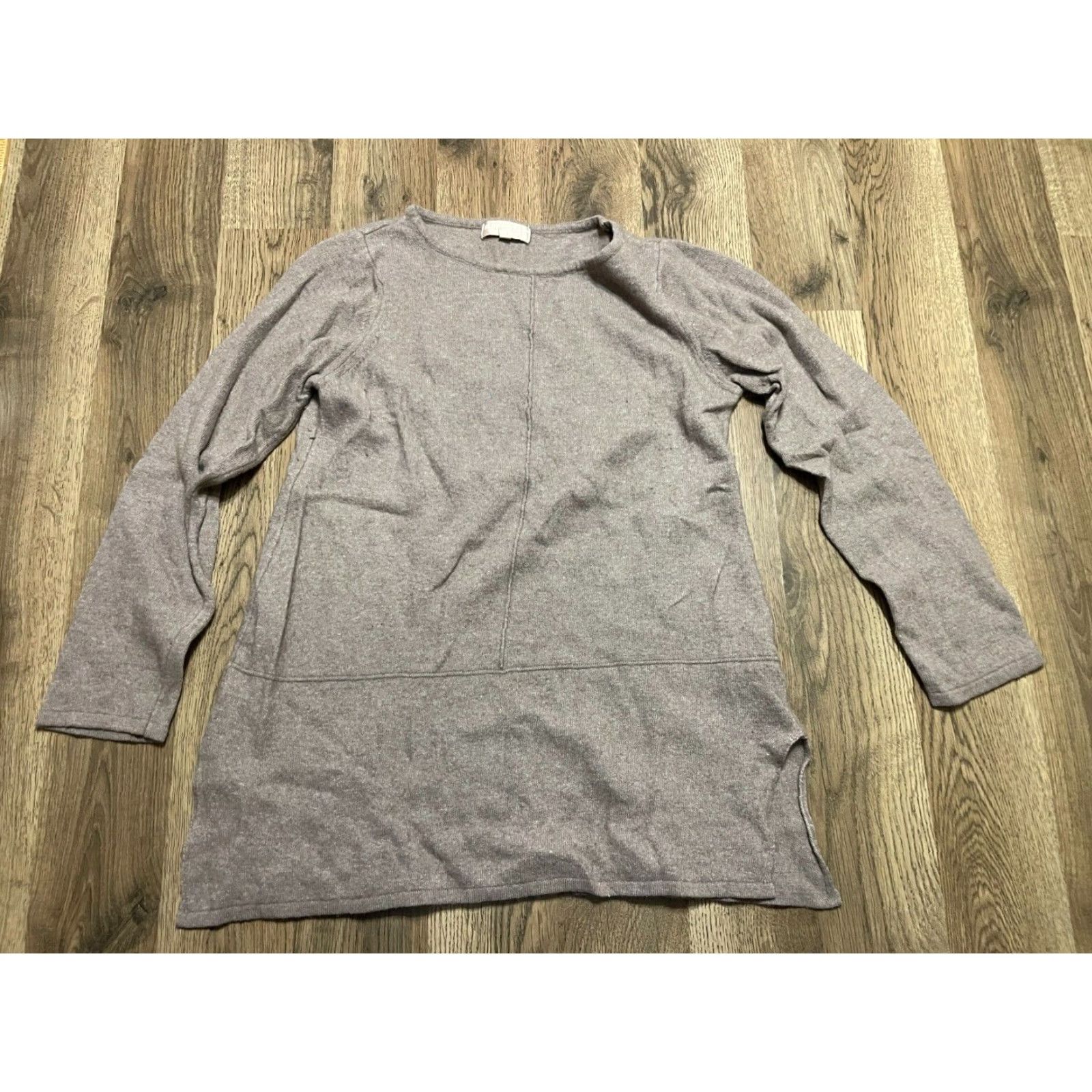 Vintage Benedetta B Women's Shirt, Long Sleeve, Crew Neck, Brown, Size L, Regular, Basic Modern T-Shirt, Casual, Fall Spring Summer, Womens Size L / US 10 / IT 46 - 2 Thumbnail