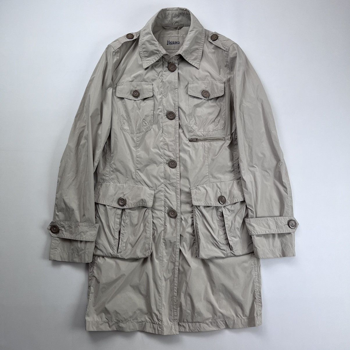 Herno Herno lightweight multipocket trench coat Size L / US 10 / IT 46 - 1 Thumbnail