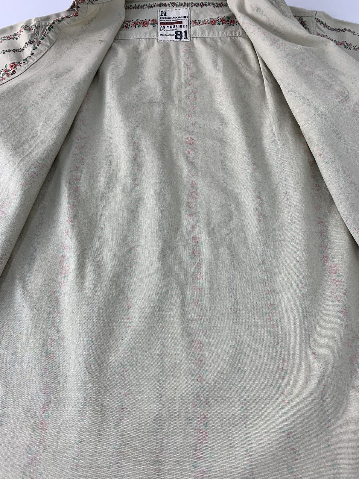 Other Hyper Remix Mainstream Striped Floral Button Up Shirt Size US L / EU 52-54 / 3 - 6 Thumbnail