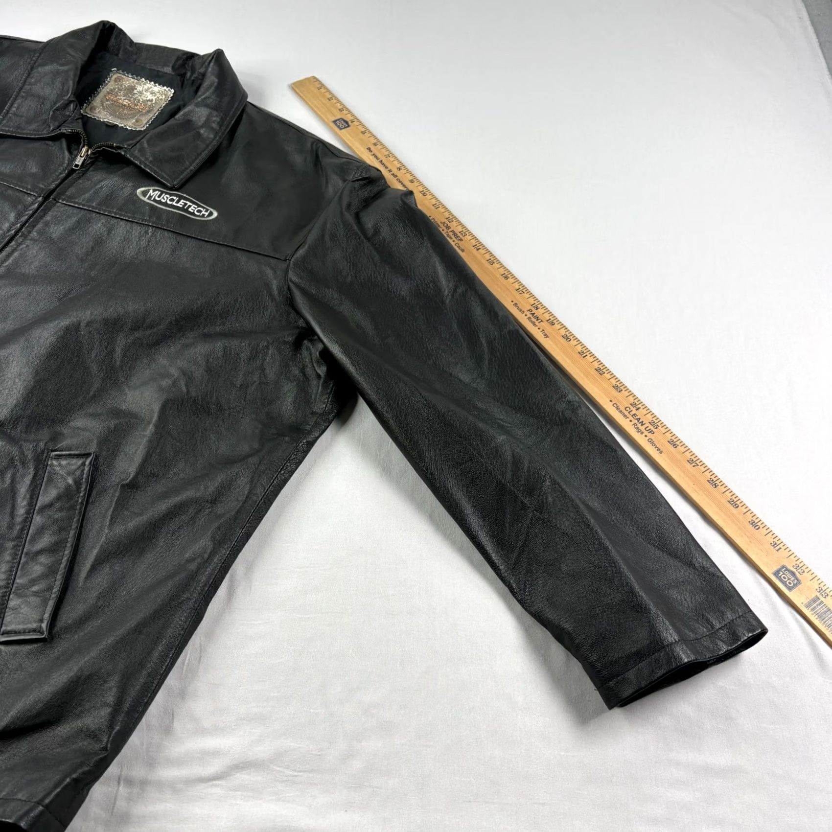 Vintage VINTAGE Saxon Leather Jacket Mens 3XL Black Full Zip Motorcycle Embroidered Jacket Size US XXL / EU 58 / 5 - 7 Thumbnail