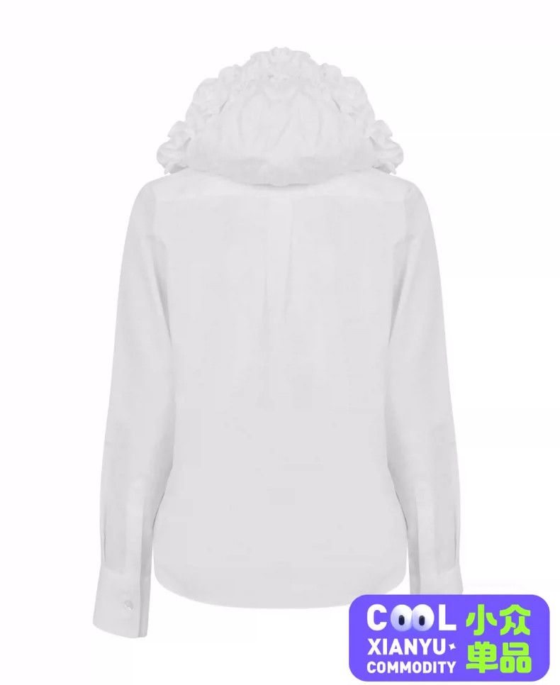 Comme des Garcons Comme Des Garcons White embossed collar hooded shirt Size S / US 4 / IT 40 - 3 Thumbnail