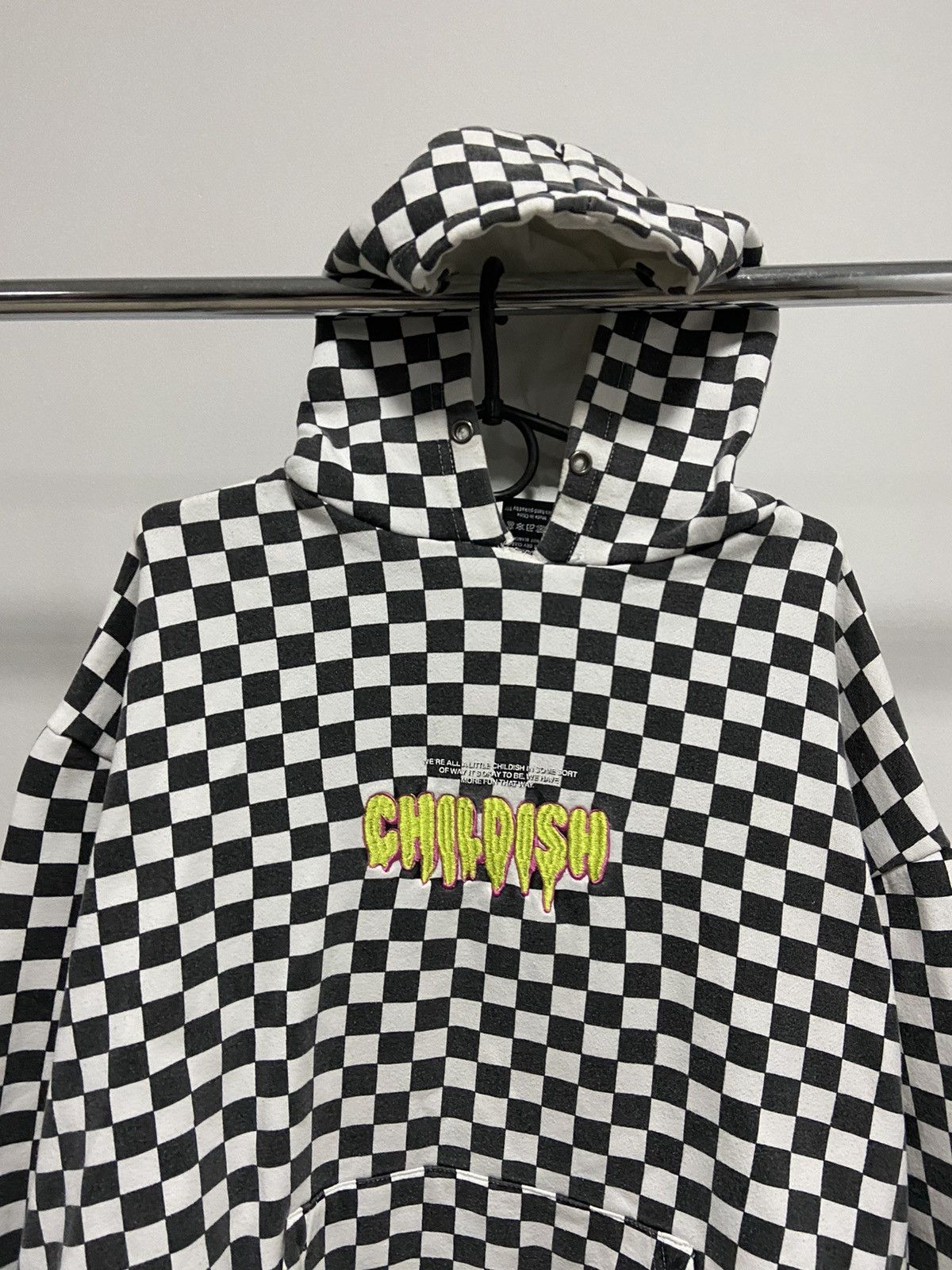 CHILDS × Vintage Childish Vintage Skate Hoodie Big Logo Check Mesh Y2K Size US M / EU 48-50 / 2 - 3 Thumbnail