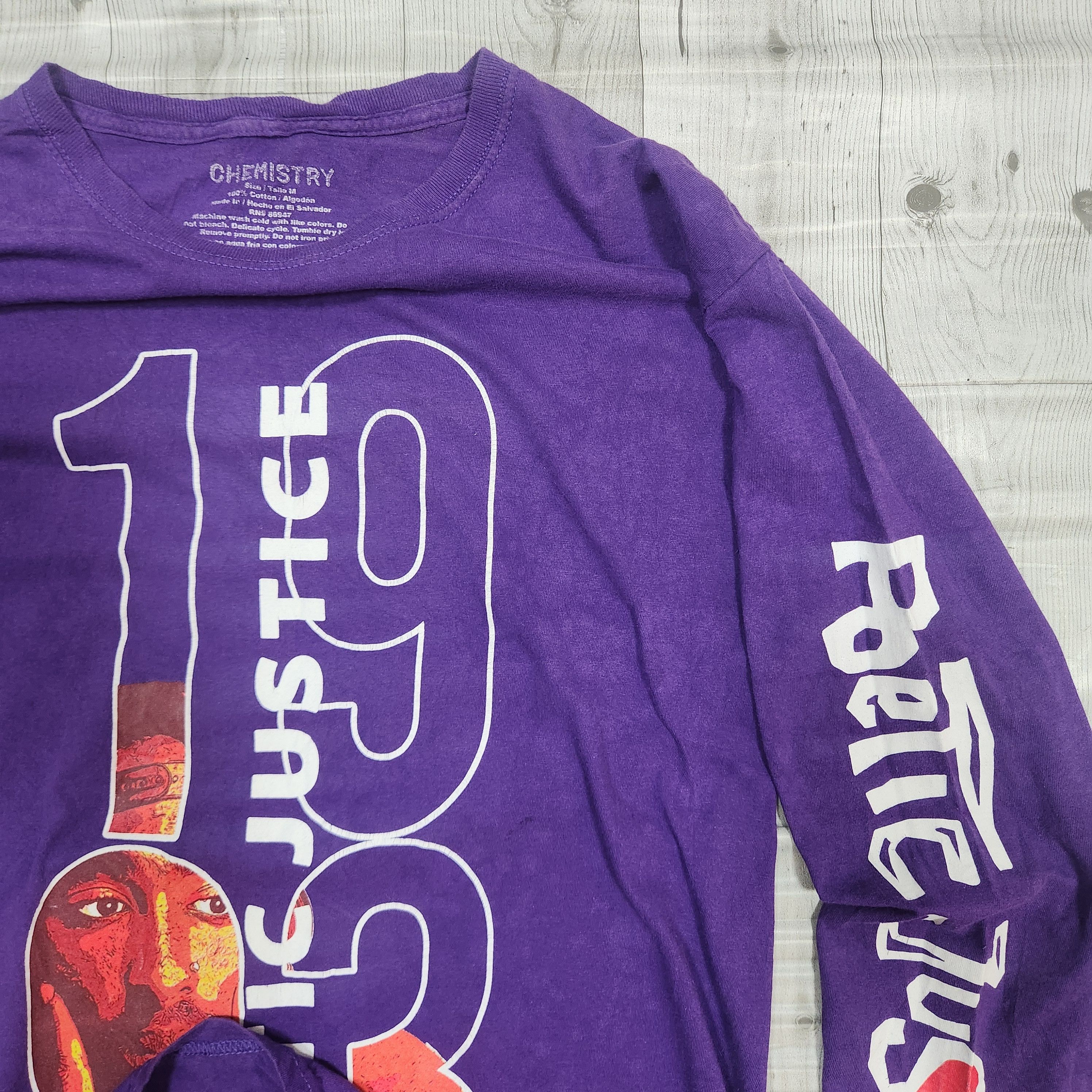 Rap Tees Tupac Shakur Poetic Justice 1993 Purple Long Sleeves Size US M / EU 48-50 / 2 - 12 Thumbnail