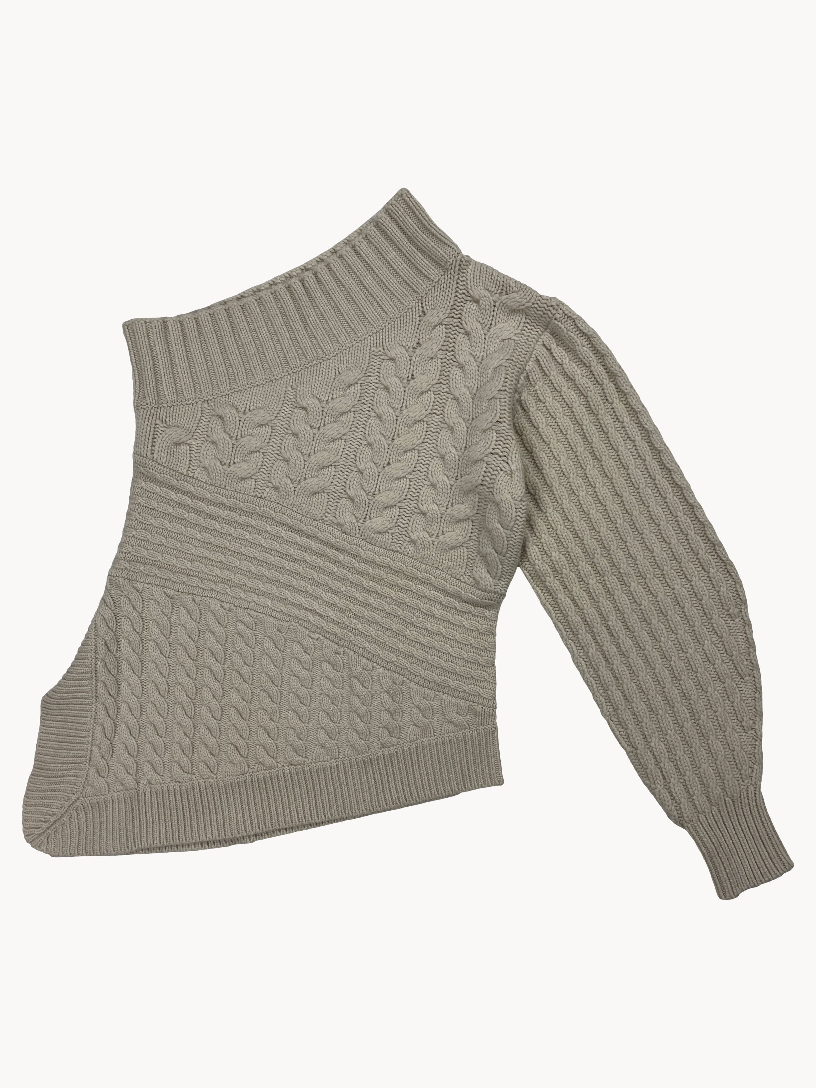 Burberry AW17 Burberry One Shoulder Cable Knit Sweater M Cashmere Size M / US 6-8 / IT 42-44 - 2 Thumbnail