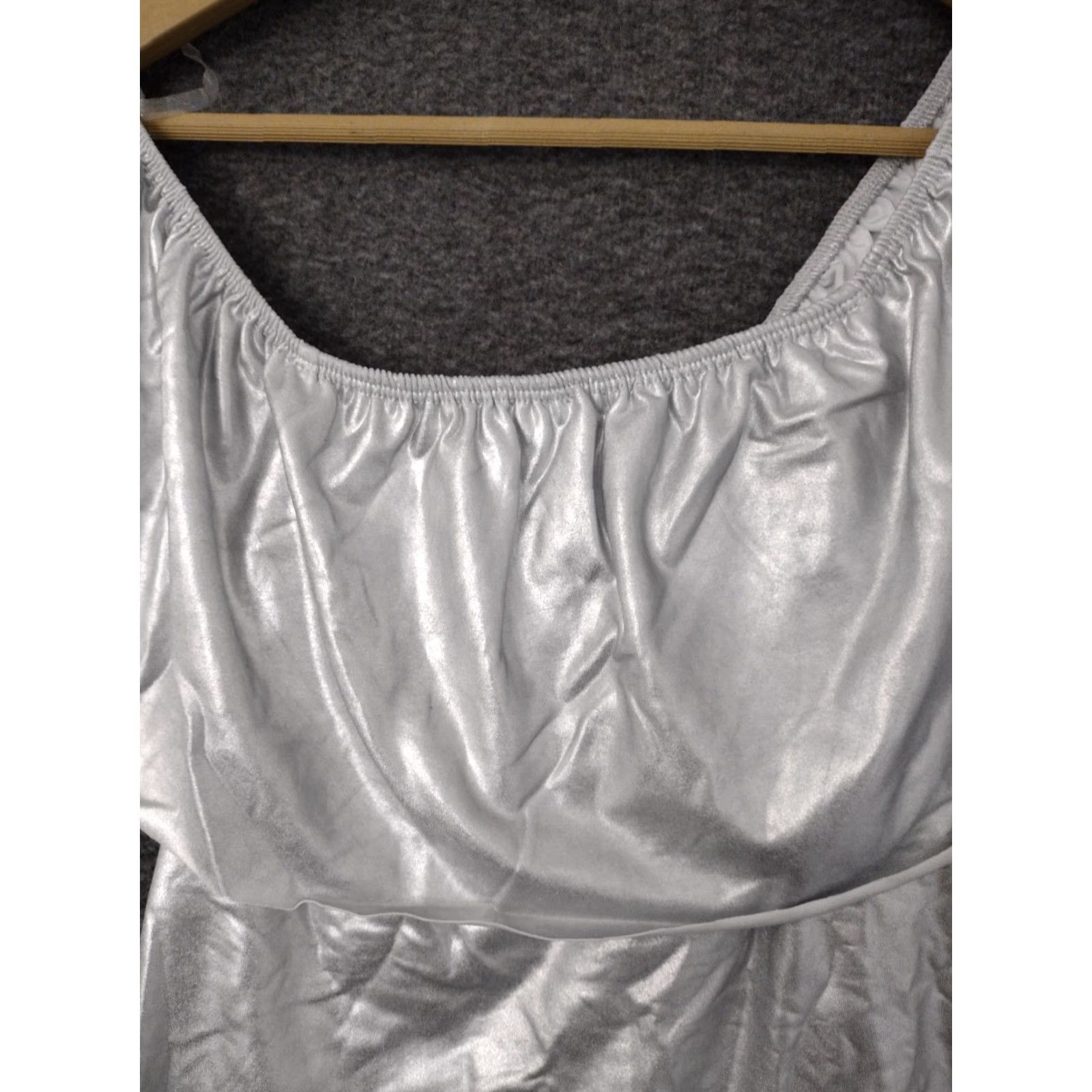 Vintage Codigo Silver L Bathing Suit Off Shoulder One Piece Cheeky Ruffles Size L / US 10 / IT 46 - 3 Thumbnail