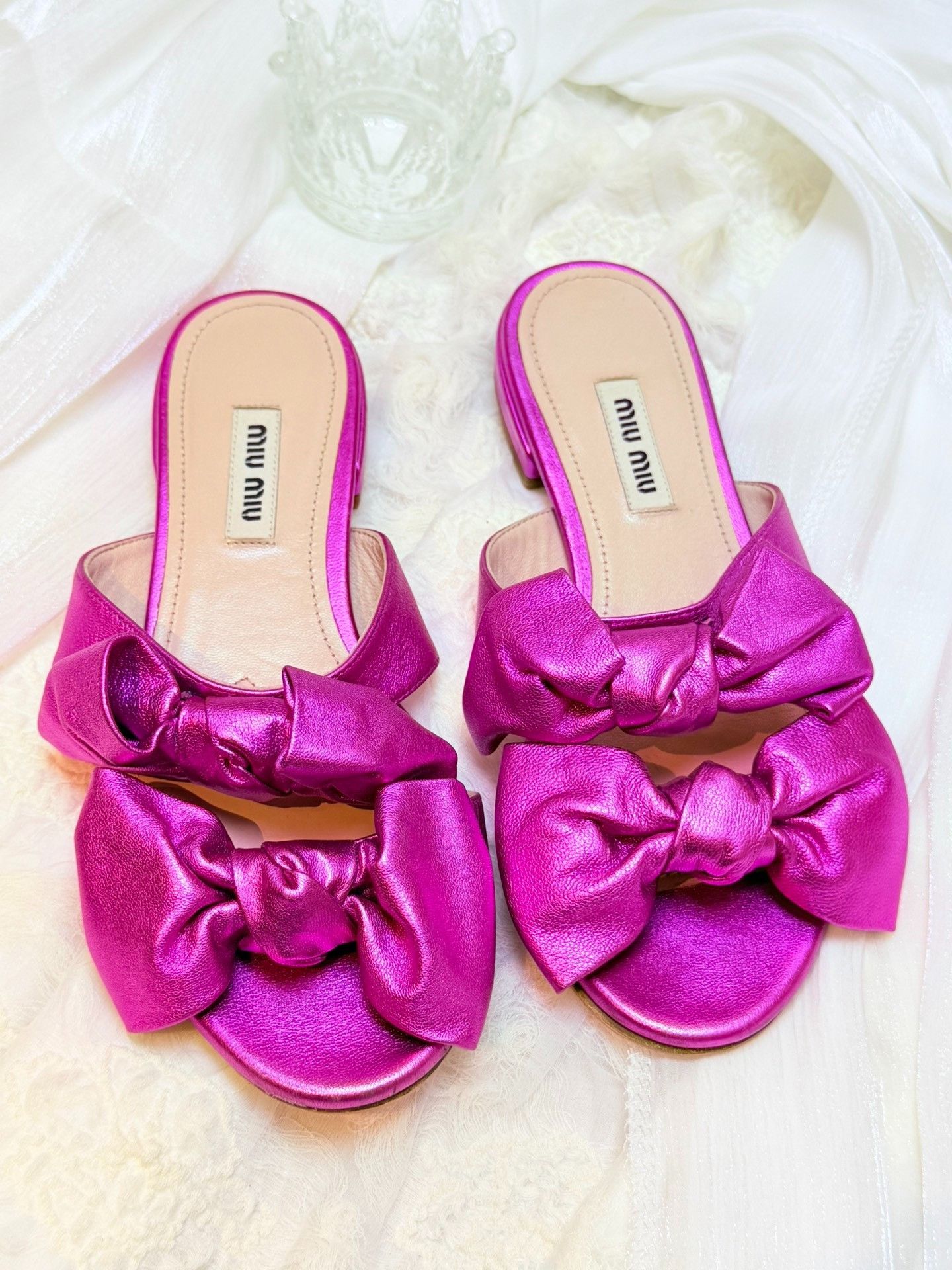 Miu Miu Miu Miu Leather Pink Sandals it_34-5 Women Size US 4.5 / IT 34.5 - 1 Thumbnail