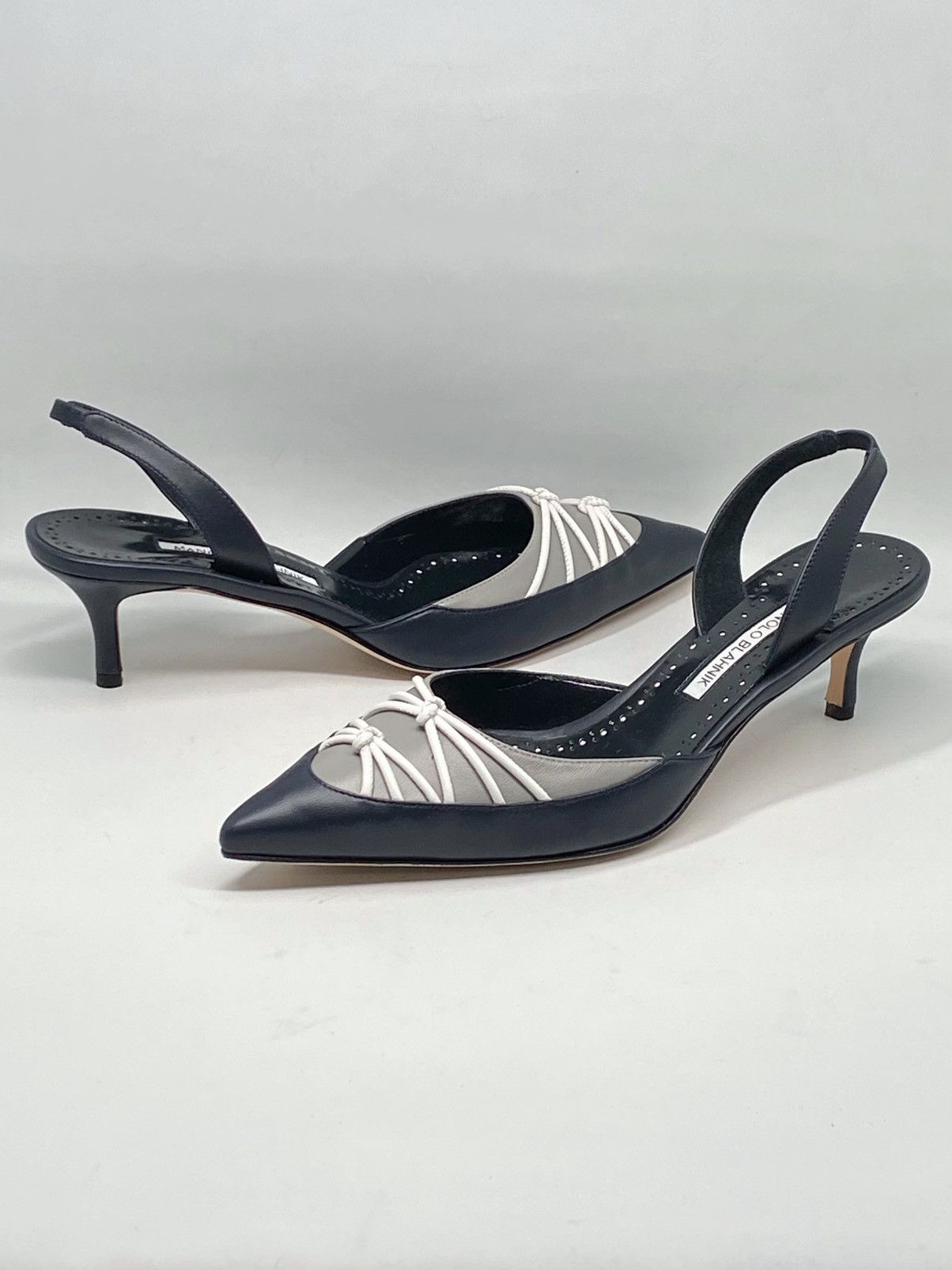 Manolo Blahnik Manolo Blahnik Maretsli 50MM Leather Slingback Pumps size 39 Size US 9 / IT 39 - 5 Thumbnail