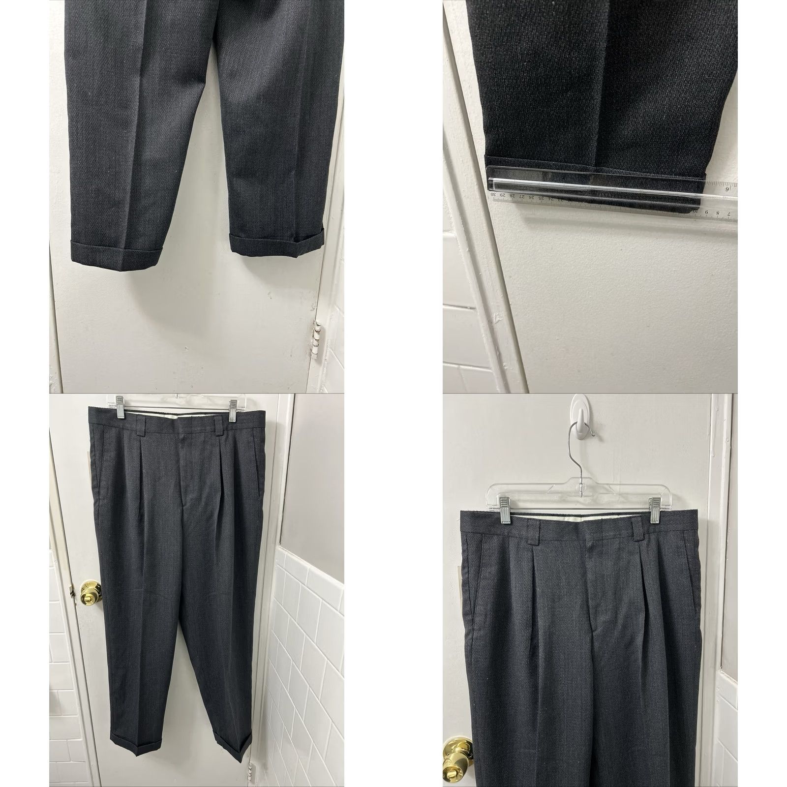 Perry Ellis Perry Ellis Portfolio Dress Pants Mens 36x30 Gray Wool Blend Pleated Cuffed NWT Shirt Pants? Size US 36 / EU 52 - 8 Thumbnail