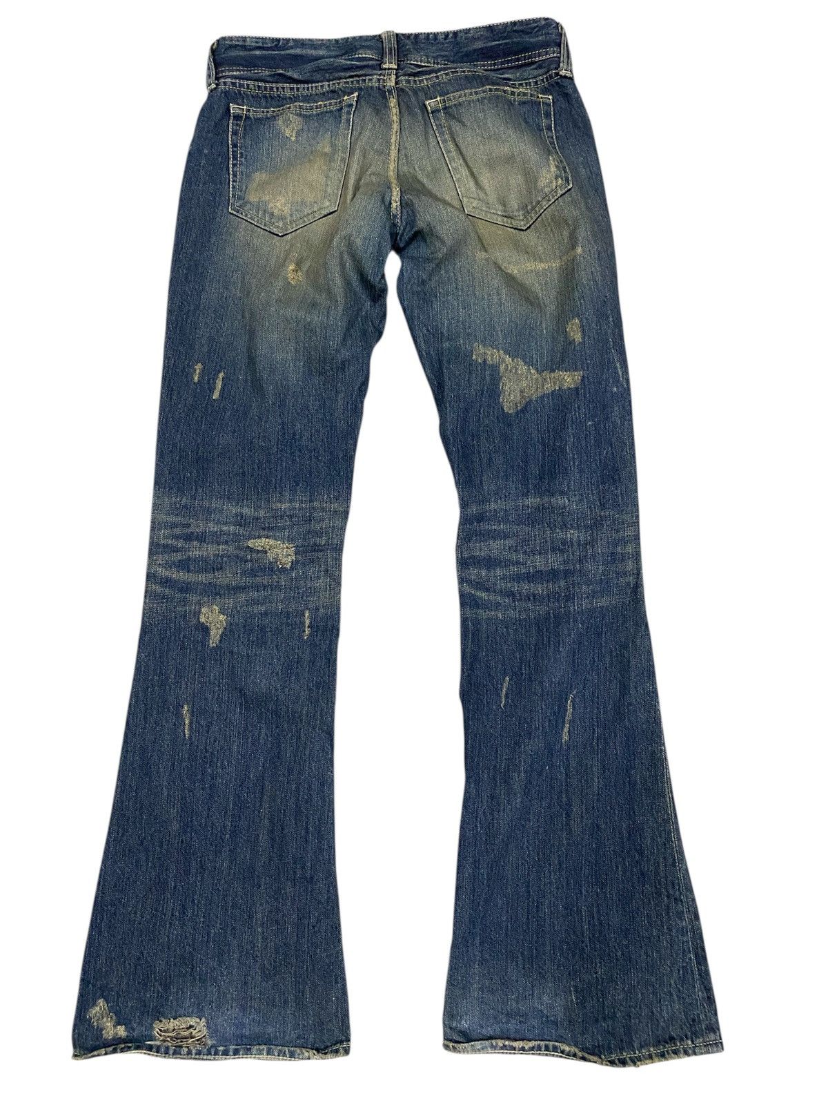 Vanquish Vtg Vanquish Japan Heavy Distressed "Mud Wash" Bootcut Denim Size US 31 - 2 Thumbnail