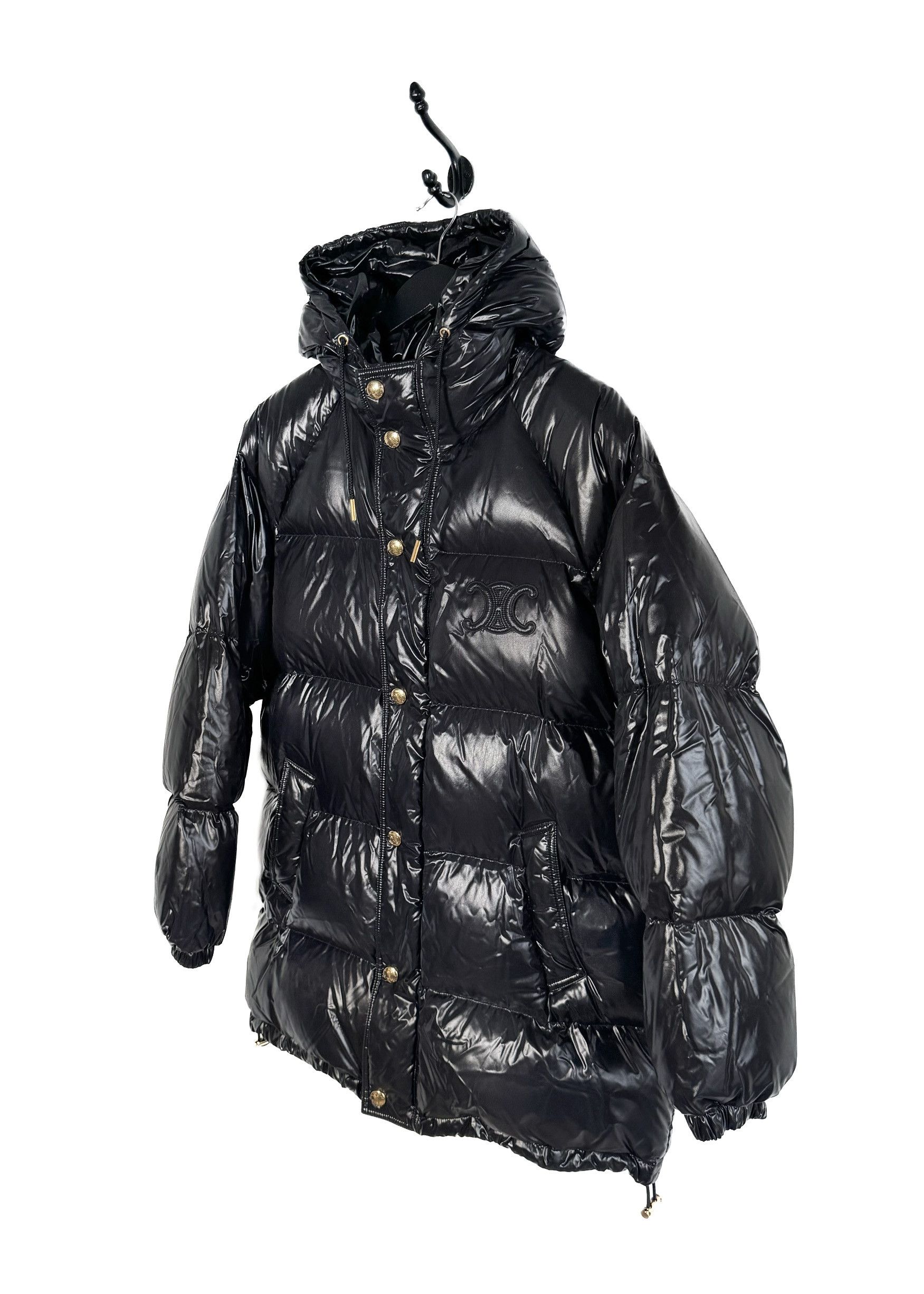 Celine Celine Gold Buttons Triomphe Patch Black Puffer Jacket Size S / US 4 / IT 40 - 4 Thumbnail