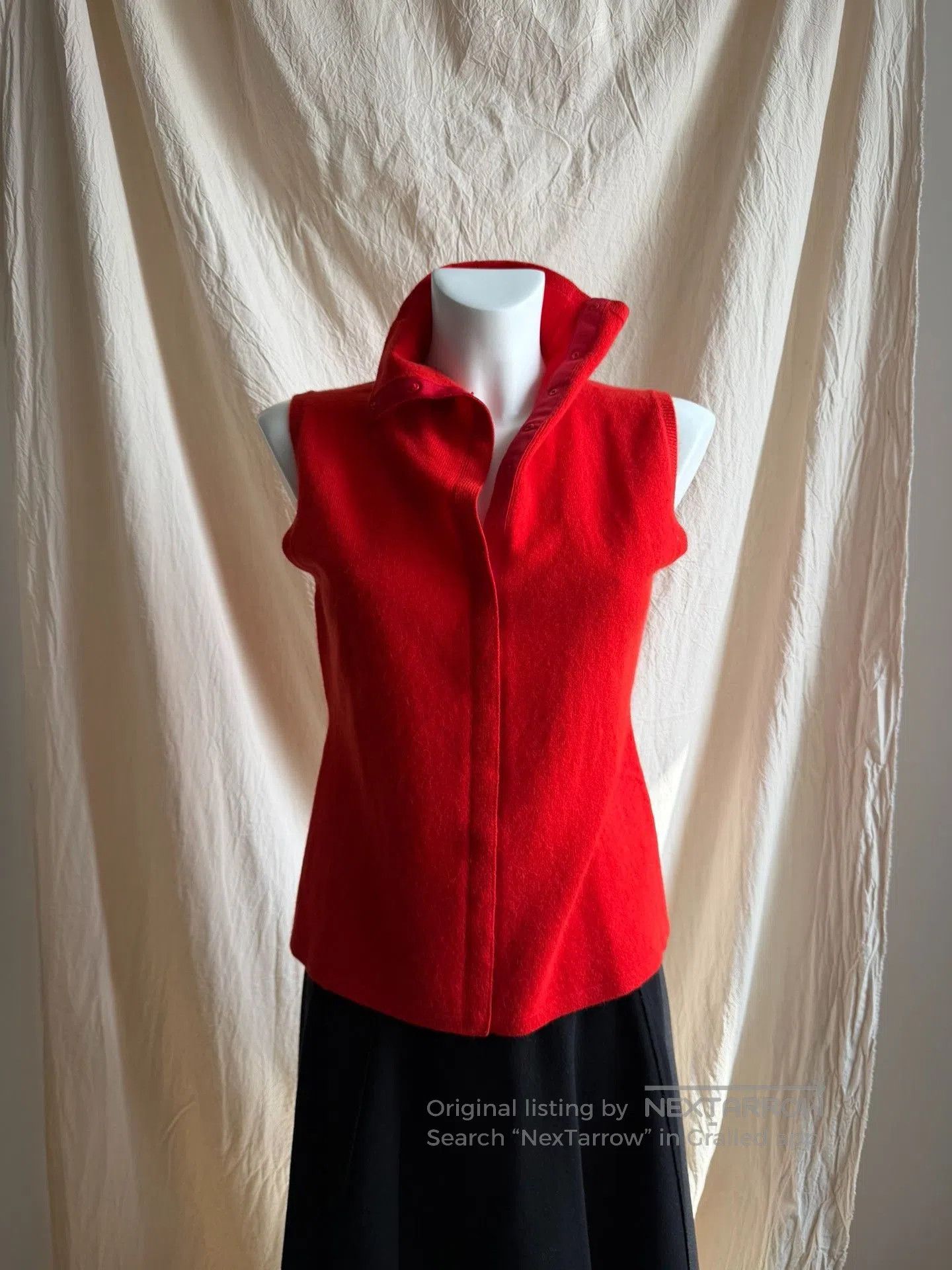 Hiroko Koshino Homme HIROKOBIS Red Wool Knit Turtleneck Vest. Size M / US 6-8 / IT 42-44 - 3 Thumbnail