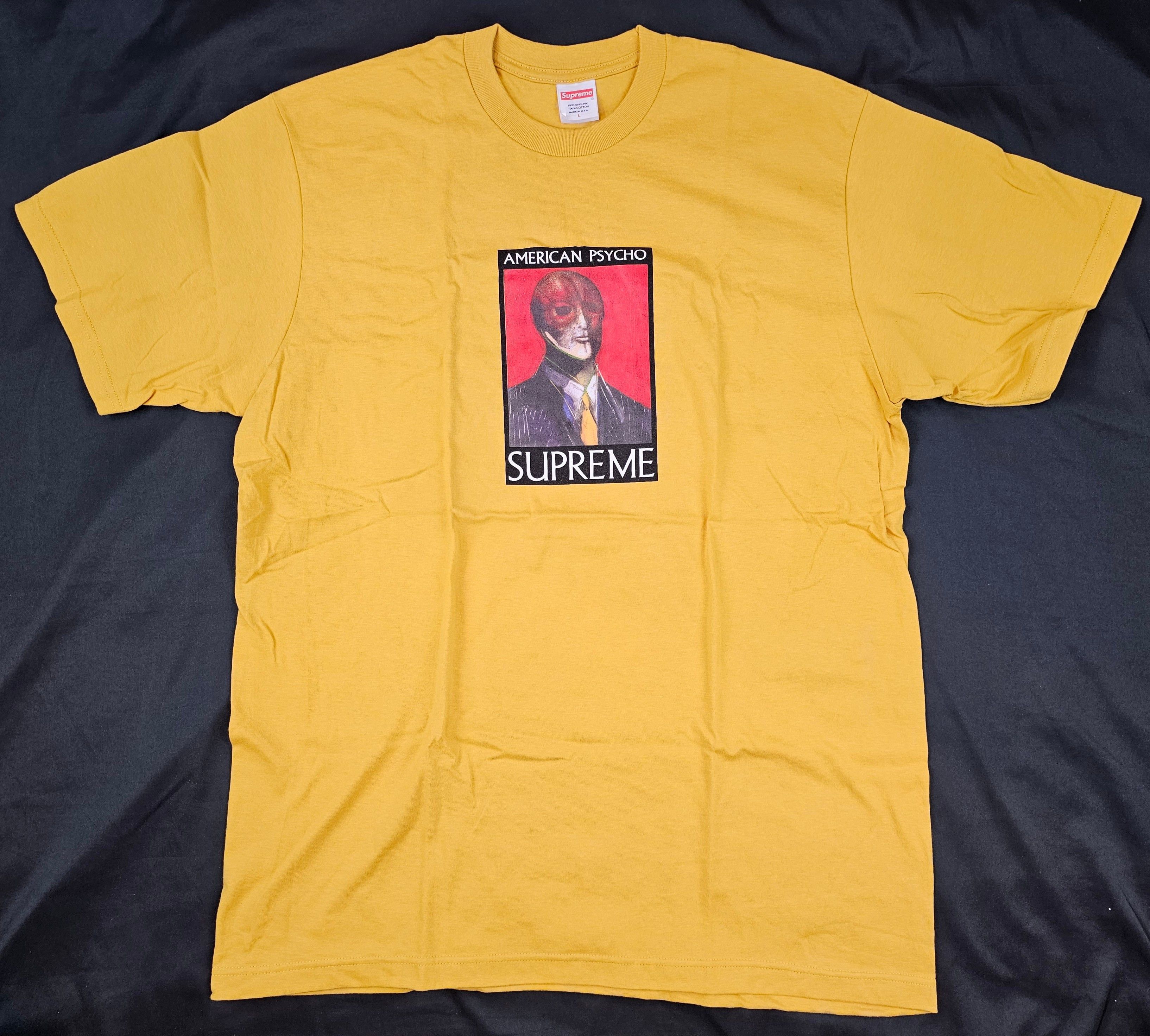 Tシャツ・カットソー Supreme American Psycho T-Shirt Mustard Supreme Pillows Tee FW19 Black Sz L | eBay