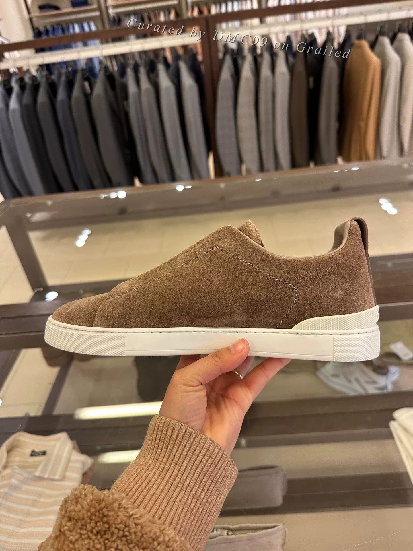 Ermenegildo Zegna Zegna Triple Stitch Brown Slip-On Shoes Size US 7 / EU 40 - 8 Thumbnail