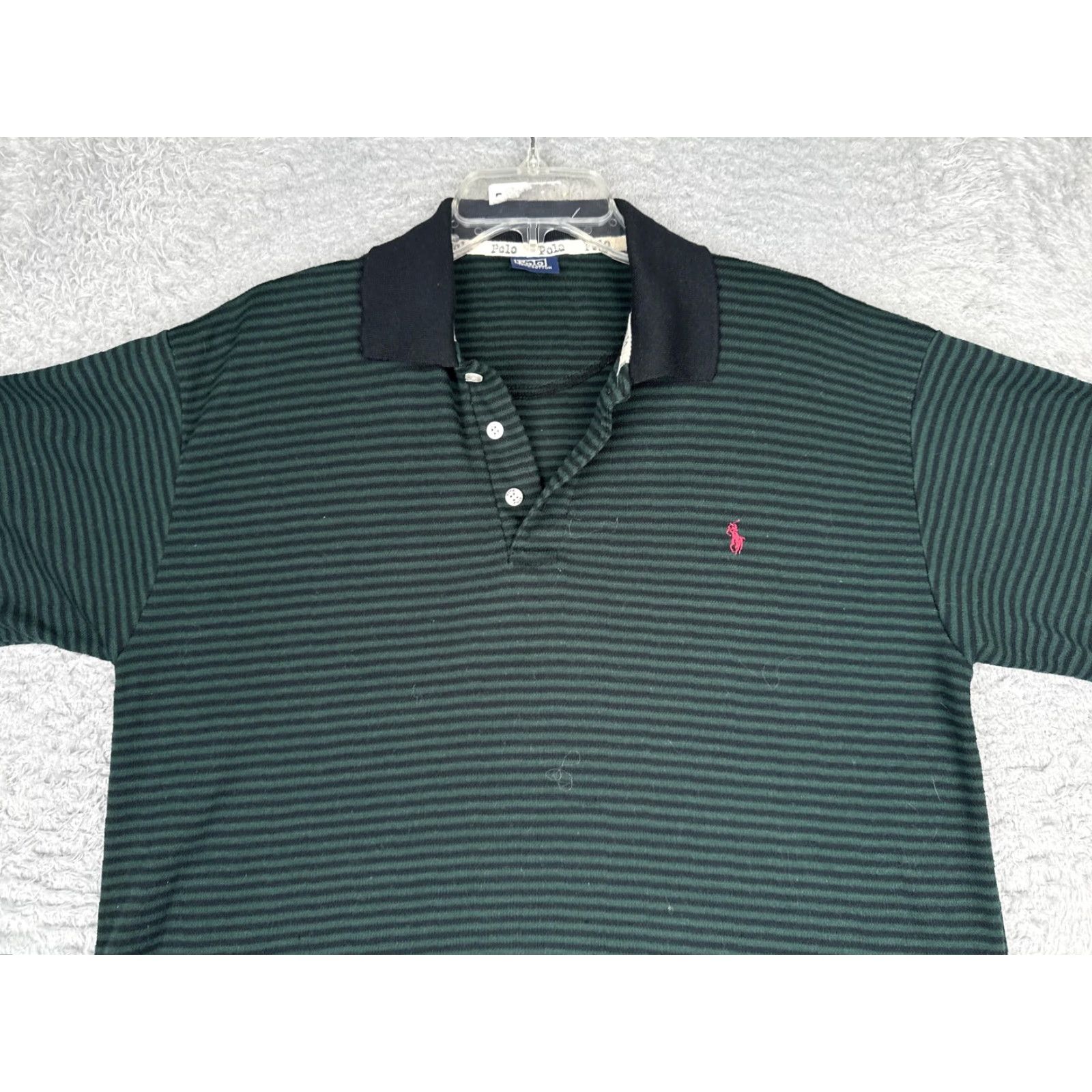 Polo Ralph Lauren Polo Ralph Lauren Polo Shirt Mens Large Green Striped Cotton Logo Casual Size US L / EU 52-54 / 3 - 4 Thumbnail