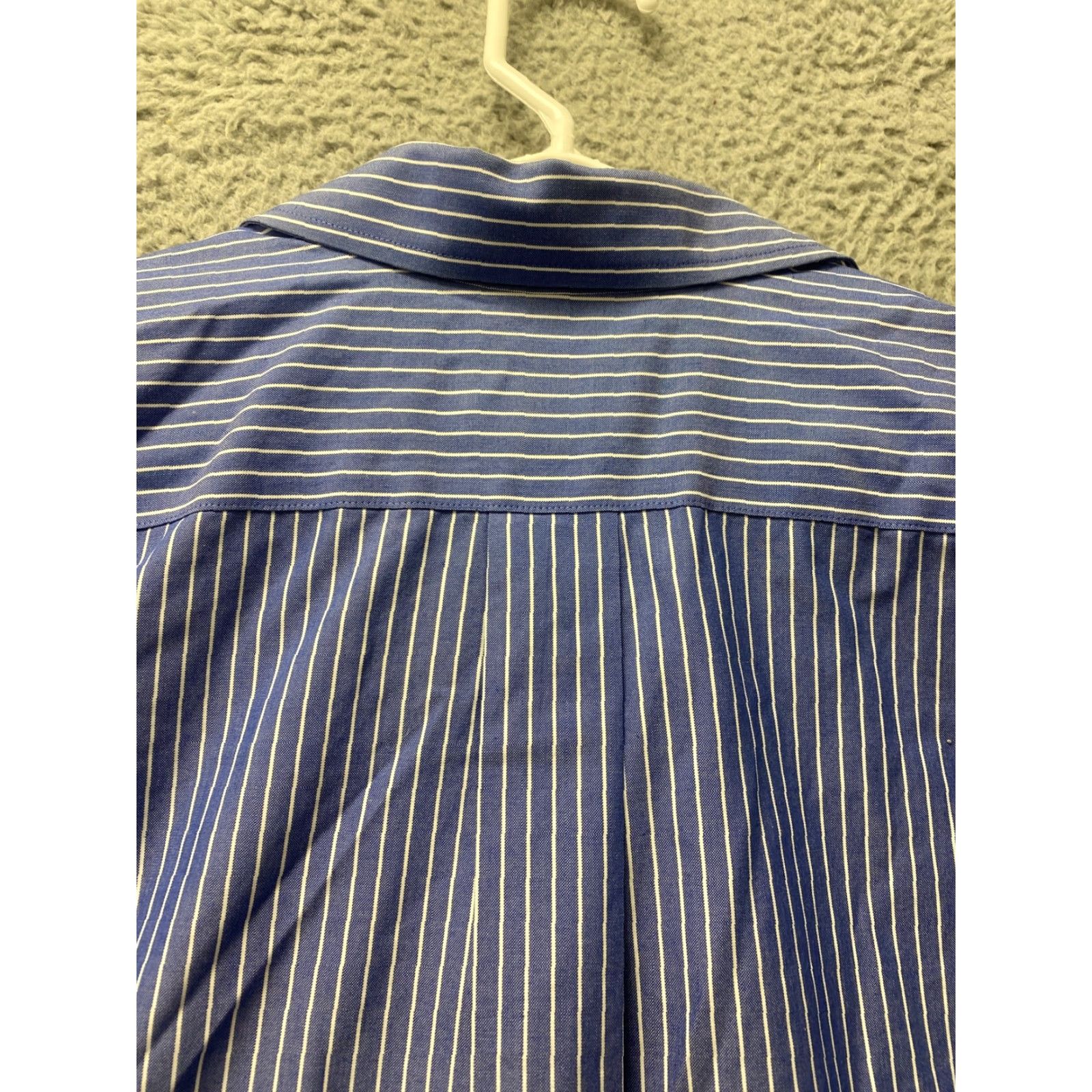 Eddie Bauer Eddie Bauer Button-Front Shirt Men XL Big & Tall Blue White Stripe Cotton /107-3 - Classic Button-Up Shirt Mens Big Tall Size XL Size US XL / EU 56 / 4 - 8 Thumbnail