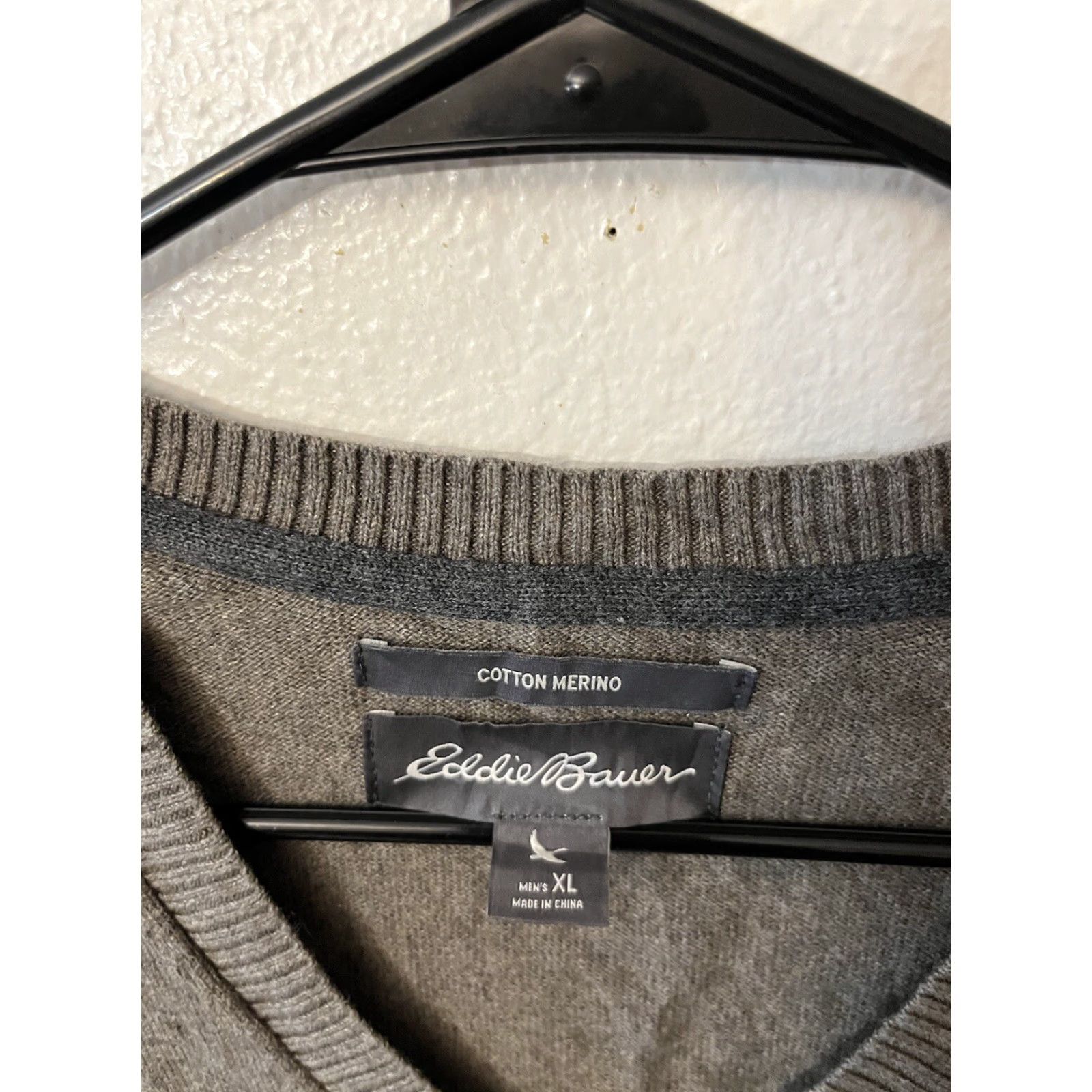 Eddie Bauer VINTAGE Eddie Bauer Sweater Cotton Merino Mens XL Brown Pullover V Neck Long Sleeve Size US XL / EU 56 / 4 - 3 Thumbnail