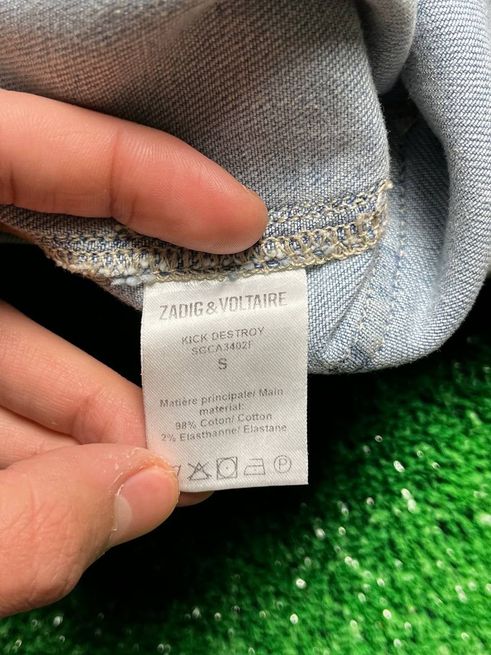 Zadig & Voltaire Zadig Voltaire Patchwork Denim Jacket Blue Distressed - S Size S / US 4 / IT 40 - 11 Thumbnail