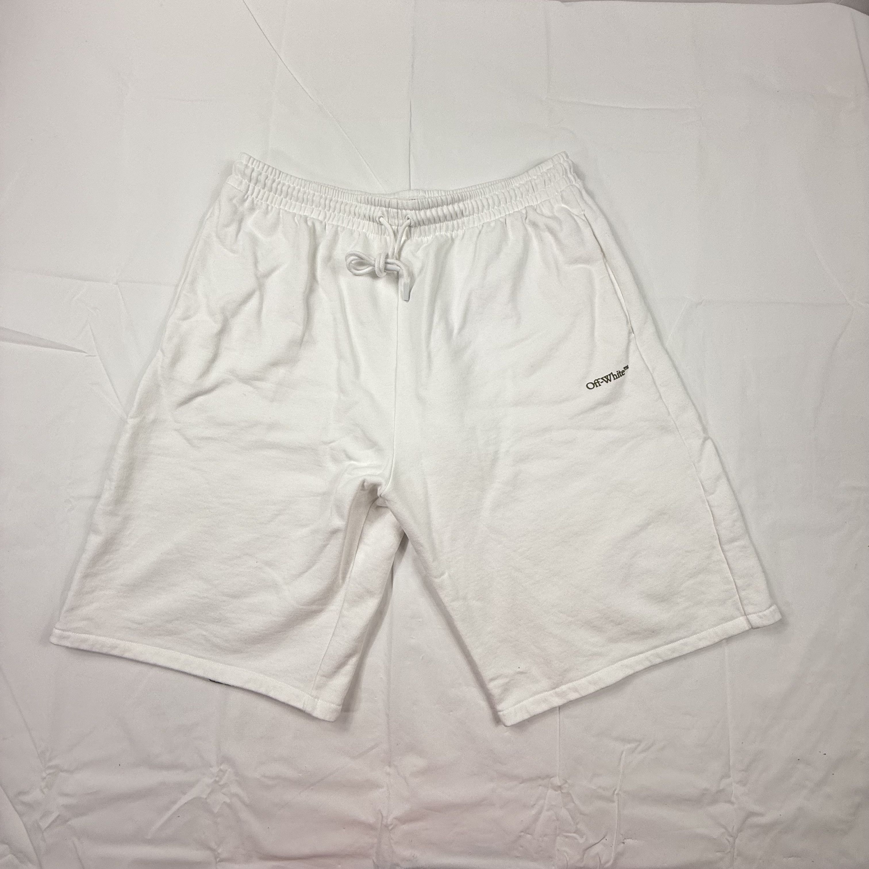 Off-White Off-White Mens White Graphic Sweat Shorts XL Size US 40 / EU 56 - 2 Thumbnail