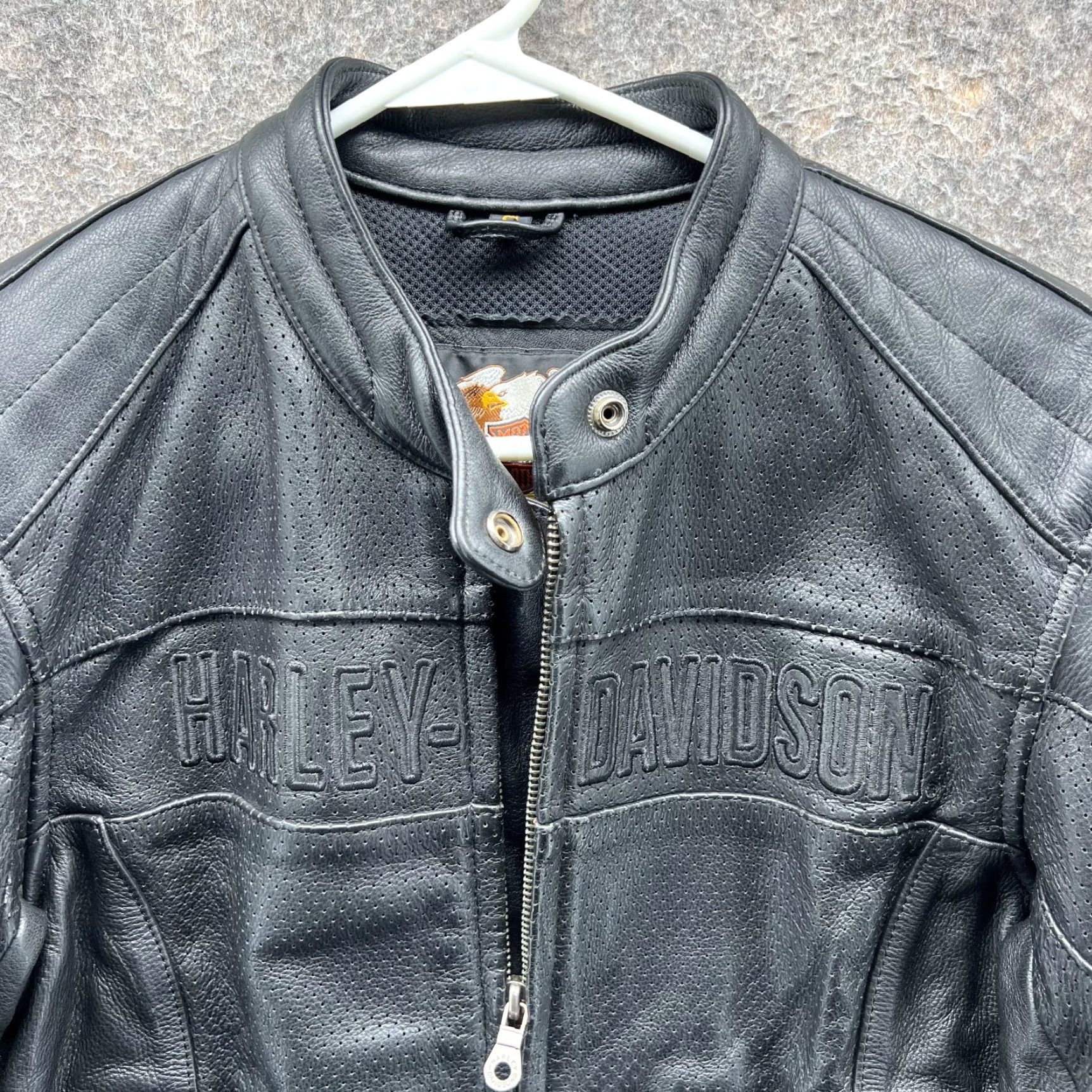Harley Davidson VINTAGE Harley-Davidson Leather Jacket Womens Small Black 90s Size S / US 4 / IT 40 - 7 Thumbnail
