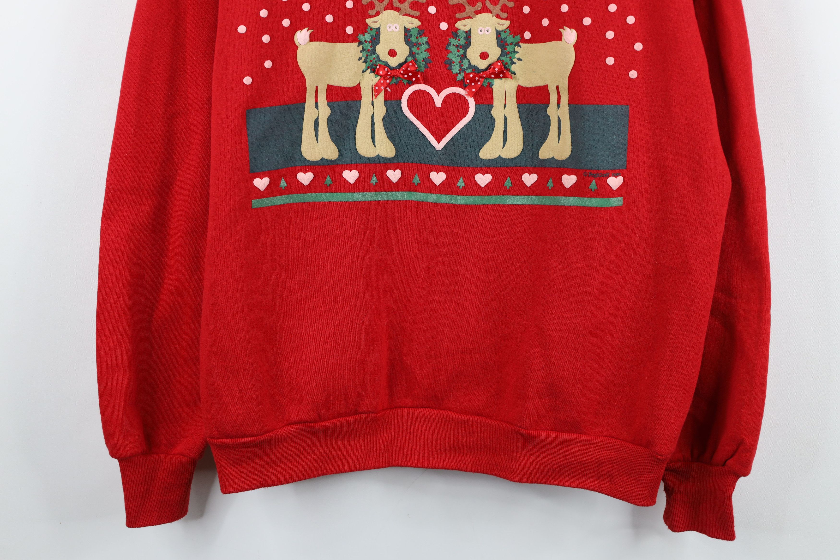 Vintage Vintage 80s Streetwear Christmas Reindeer Sweatshirt Size XL / US 12-14 / IT 48-50 - 3 Thumbnail