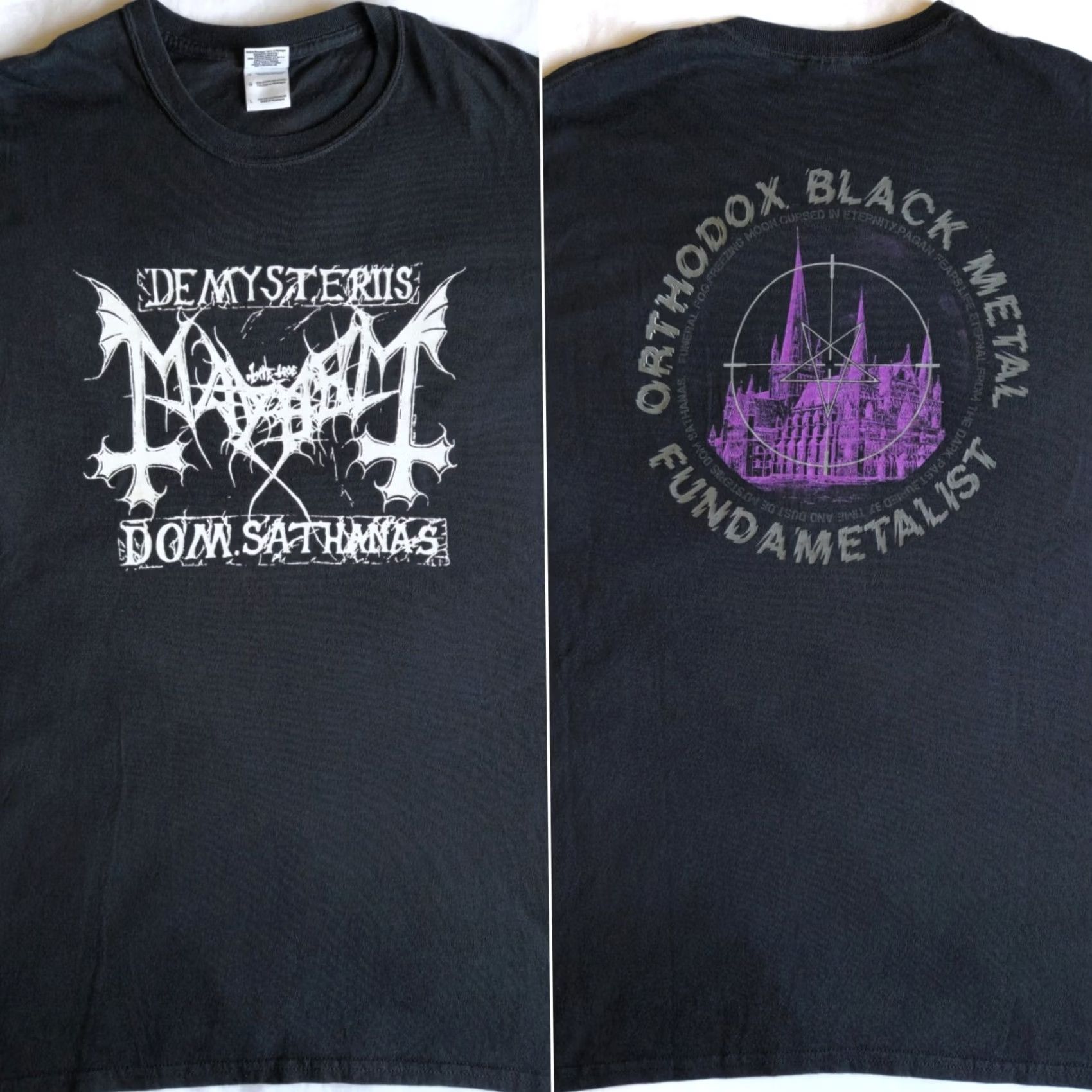 Gildan Mayhem Euronymous Dead Black Metal Slayer Thrash Death Marduk Abba Large T-Shirt Y2K Band Graphic Tee Size US L / EU 52-54 / 3 - 2 Thumbnail