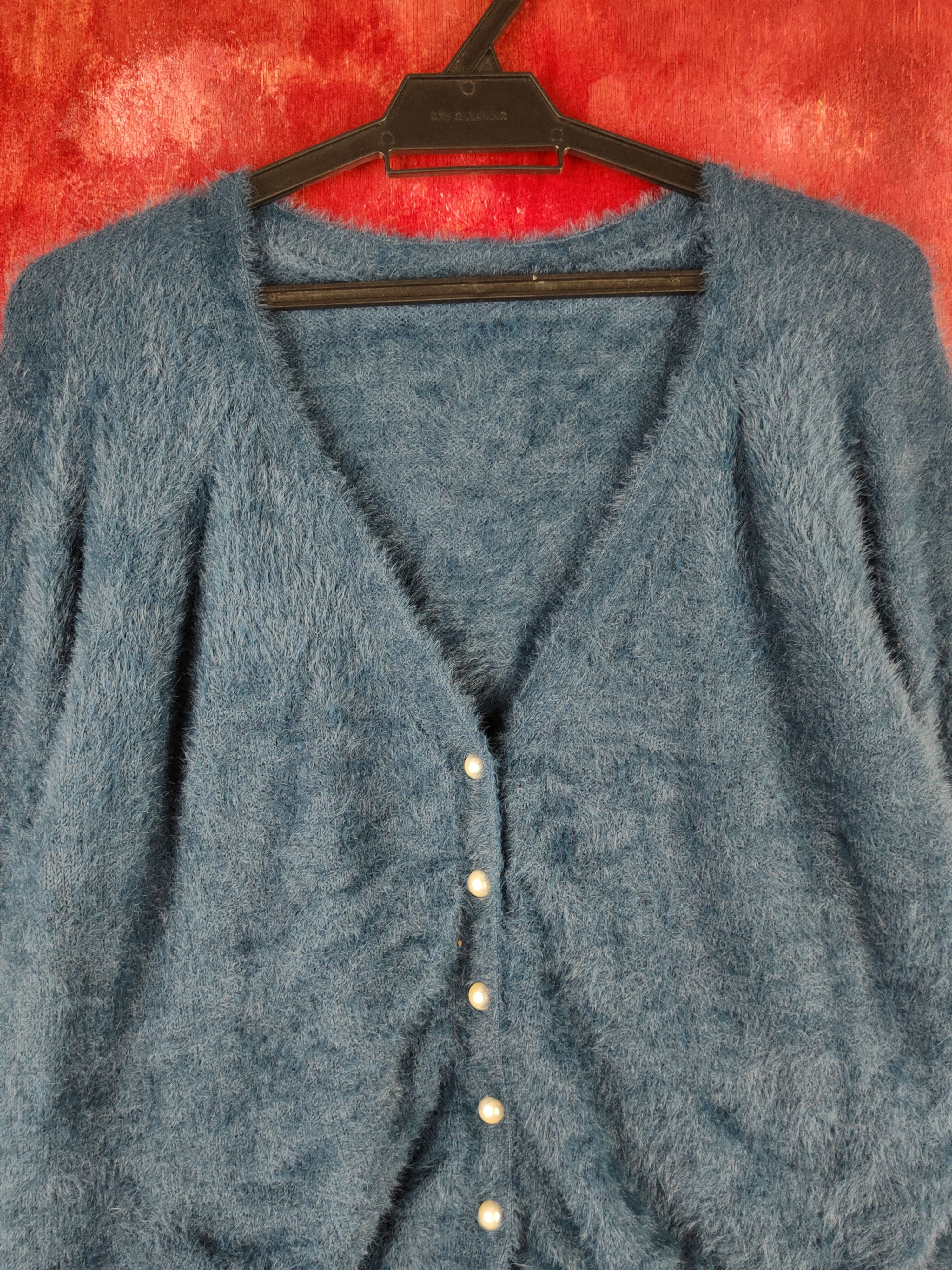 Japanese Brand Rópe Picnic Blue Shag Shaggy Fur Mohair Knitwear #S1955 Size M / US 6-8 / IT 42-44 - 2 Thumbnail