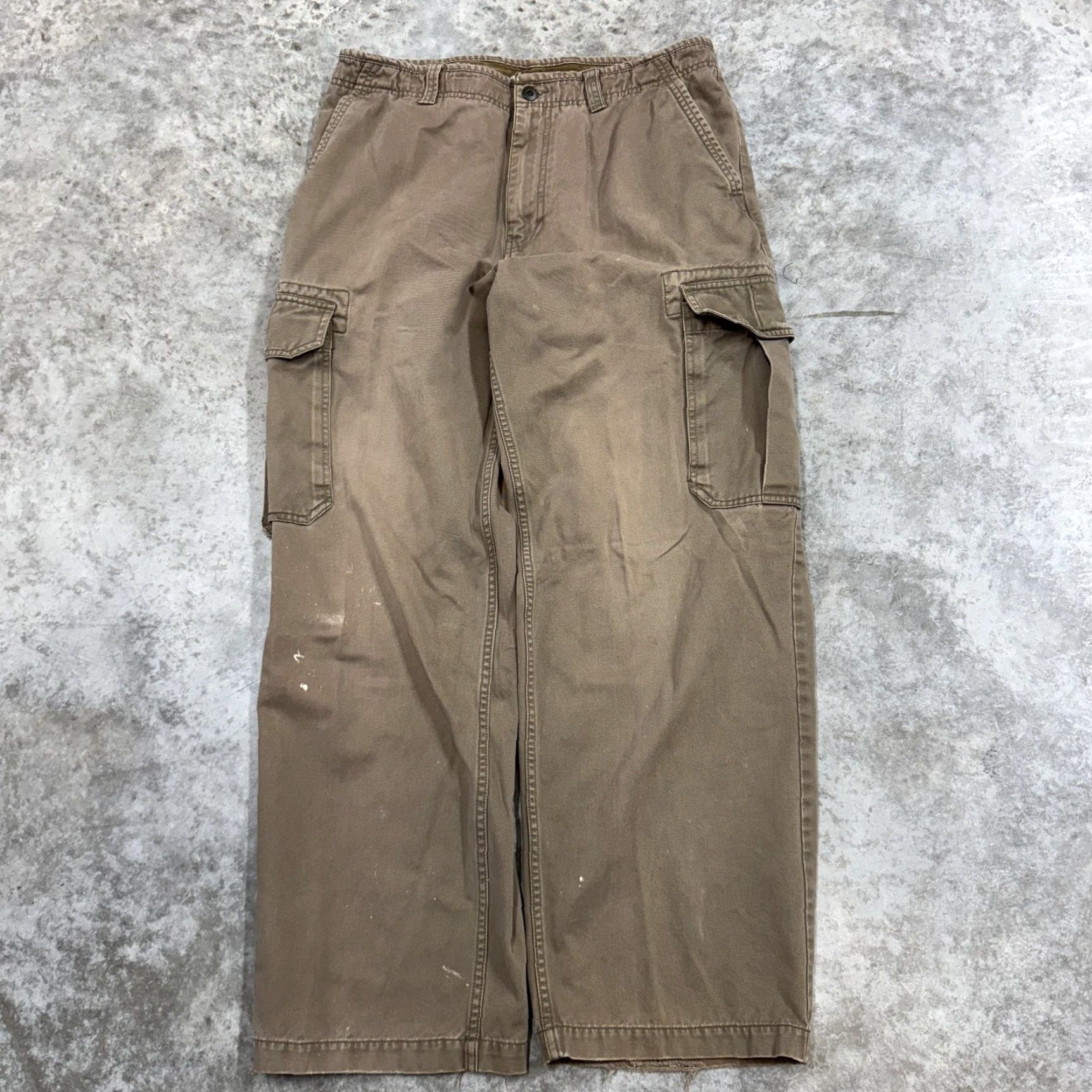 Gap GAP Cargo Pants Mens Brown Standard Cargo Workwear Utility Pockets Relaxed Twill Size US 33 - 2 Thumbnail