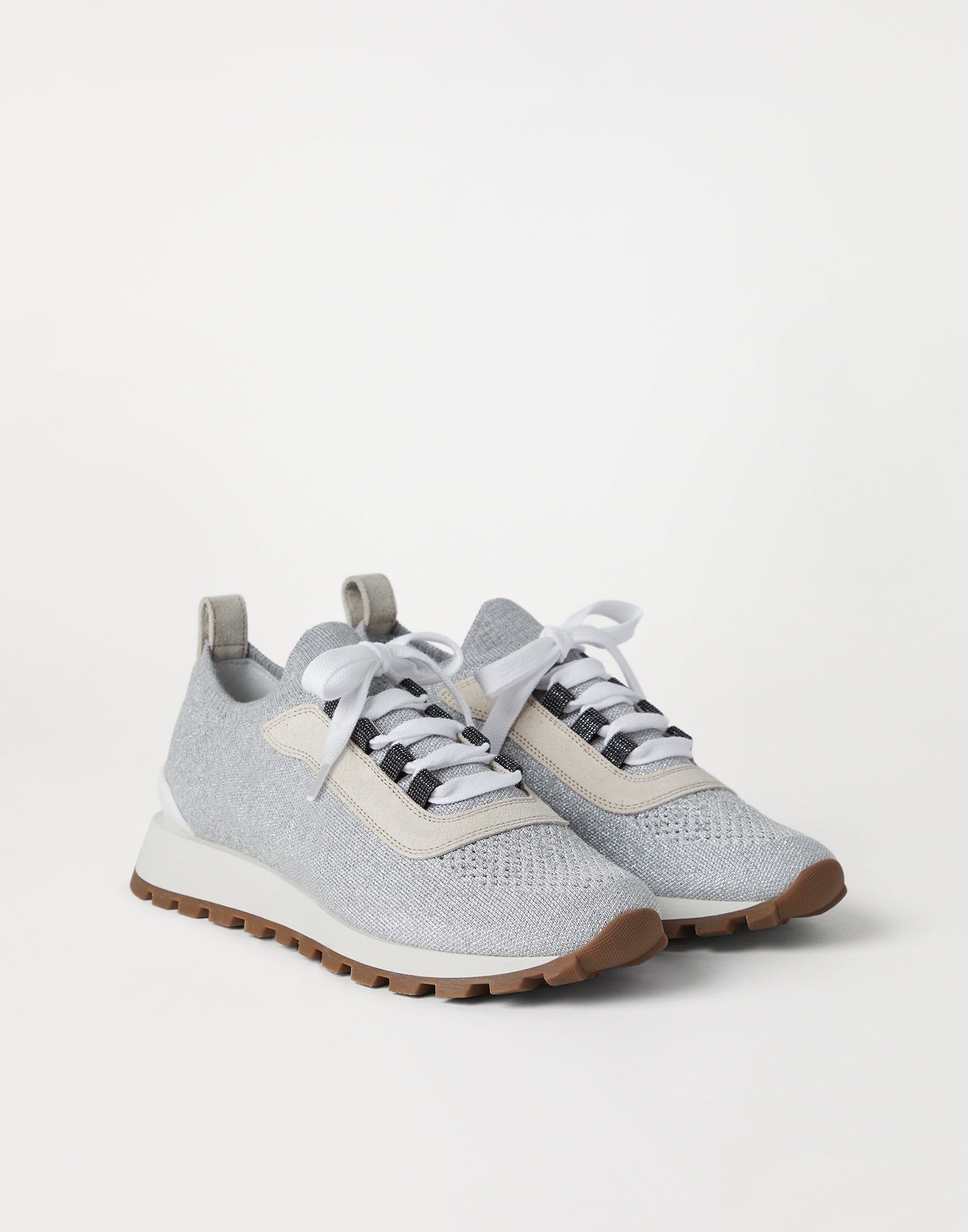 Brunello Cucinelli o1la1rc1a1025 Low-Top Sneakers in Grey/White Size US 7 / IT 37 - 1 Thumbnail