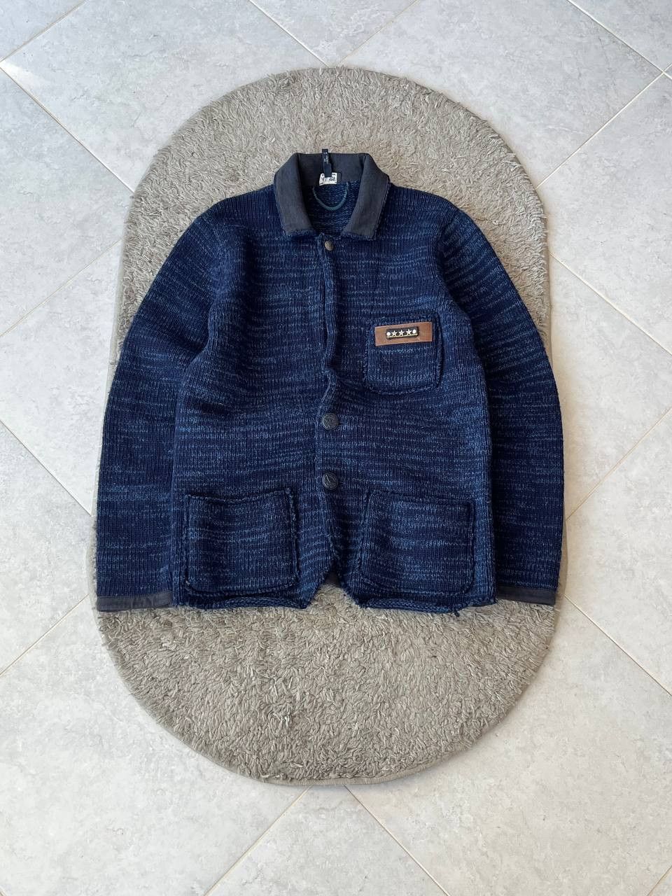 Emporio Armani ARMANI JEANS Cardigan Sweater Botton Up Military Style Size US L / EU 52-54 / 3 - 1 Thumbnail