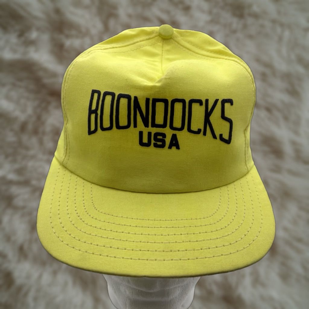 Vintage VINTAGE Boondocks USA Trucker Hat Snapback OSFA Neon Yellow Unisex Adults Adjustable Hat Mens Womens Boys Girls Size ONE SIZE - 1 Thumbnail