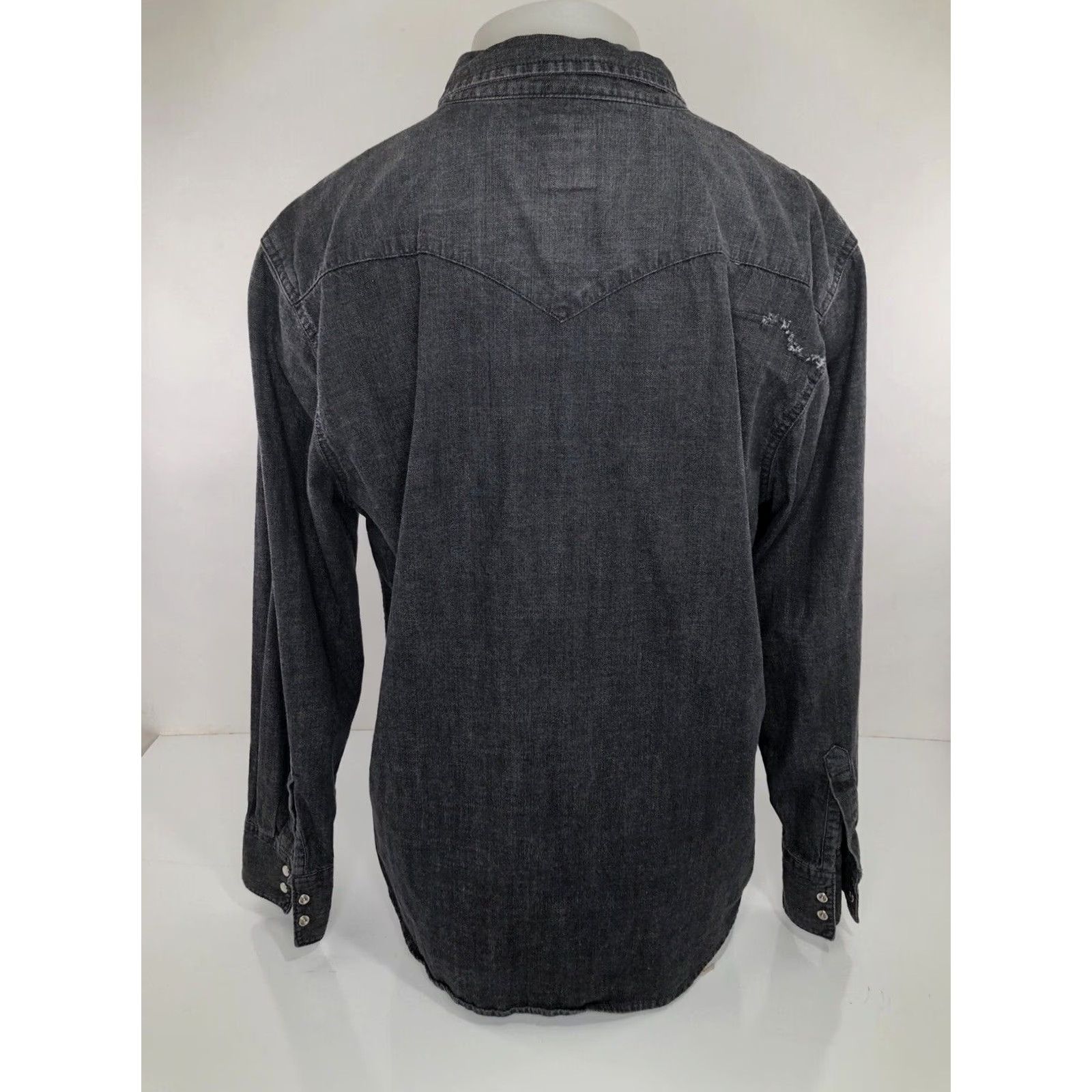Levi's LEVI STRAUSS Denim Black PEARL SNAP Western XL Shirt Men Long Sleeve Button-Up Denim Shirt Western 90s Theme Snap XL Black Mens Size US XL / EU 56 / 4 - 3 Thumbnail