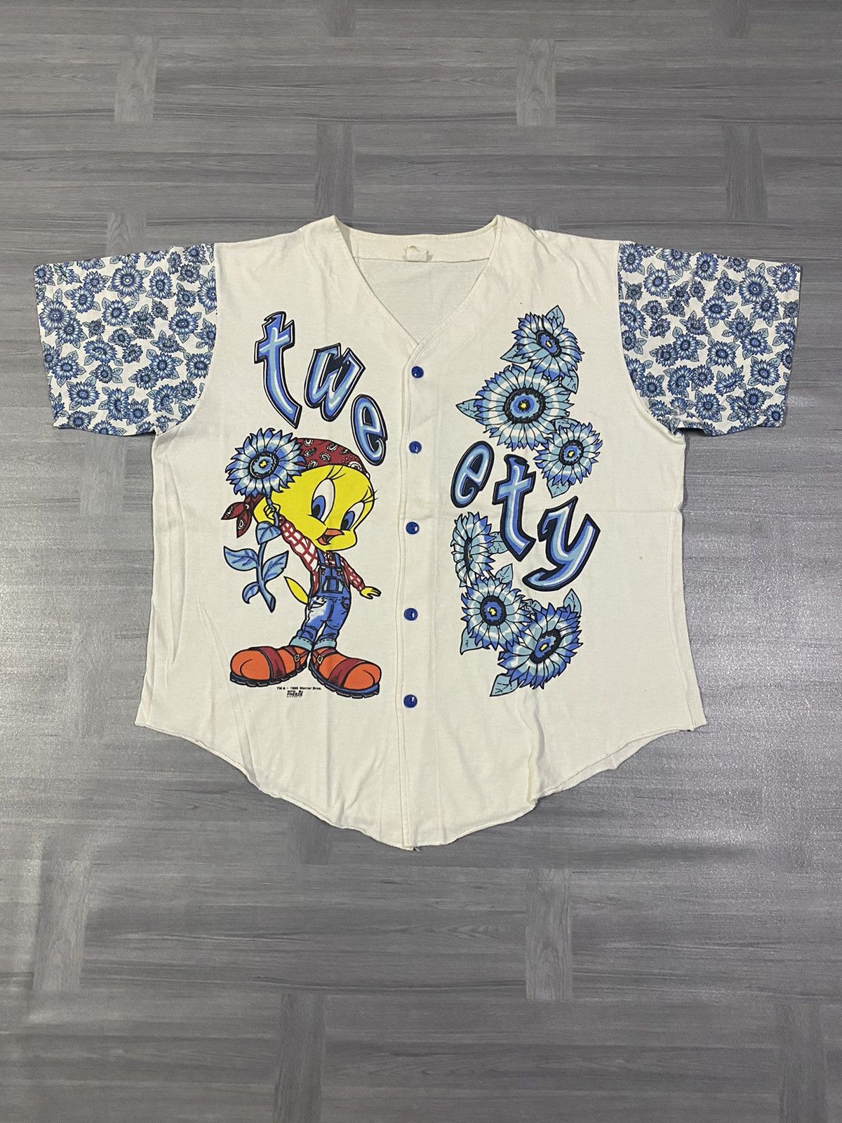 Cartoon Network Vintage 90s Looney Tunes Tweety Ditsy Flora Cartoon Shirt Size US XL / EU 56 / 4 - 1 Thumbnail