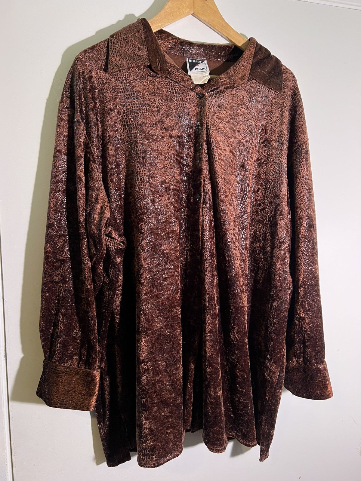 Vintage 90’s 2000’s Y2K VTG Vintage Albert & Pearl Brown Retro Shirt Size US L / EU 52-54 / 3 - 1 Thumbnail